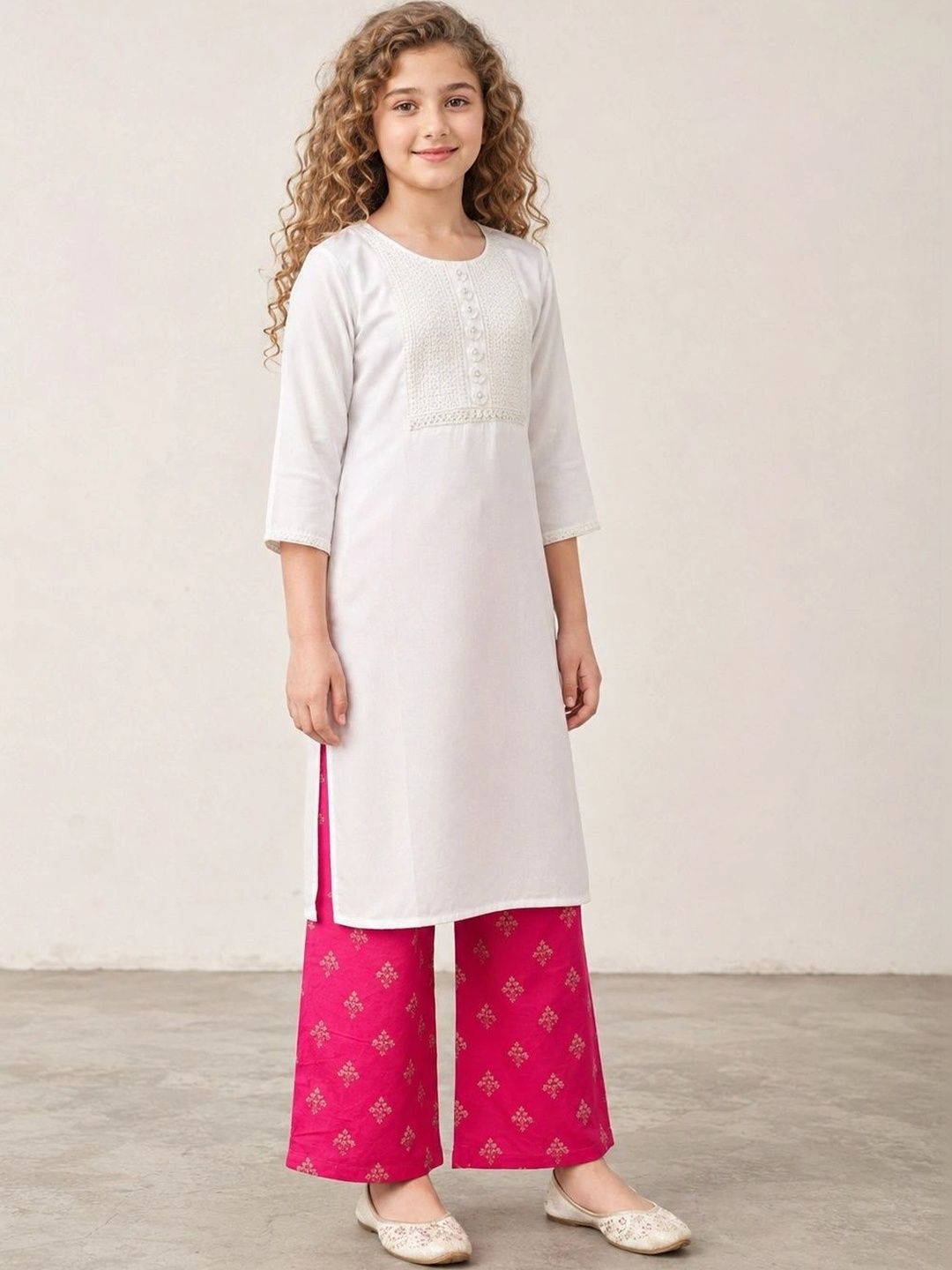 Muhuratam Girls Embroidered Thread Work Kurta-picture-50