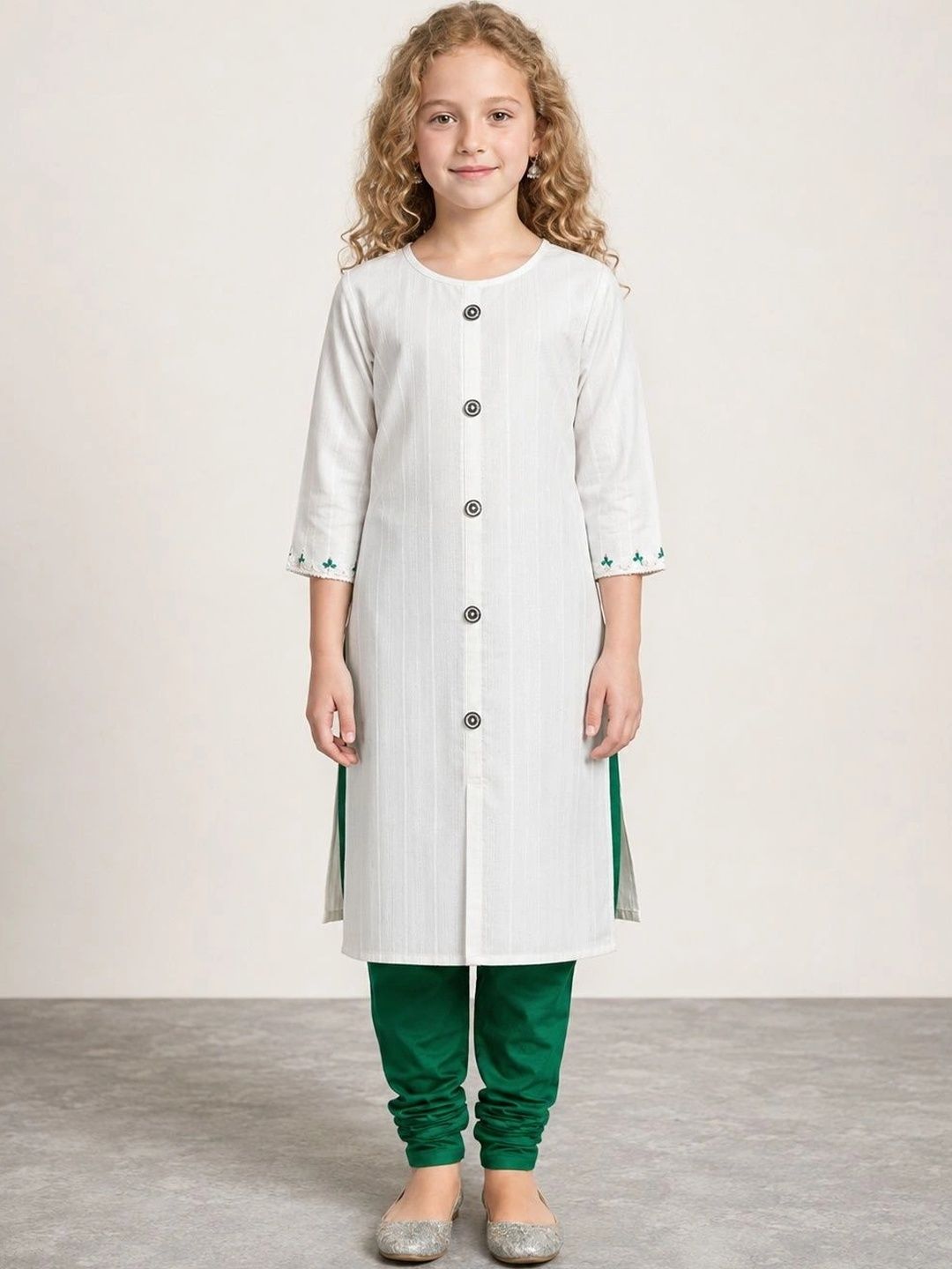 Muhuratam Girls Thread Work Kurta-picture-12