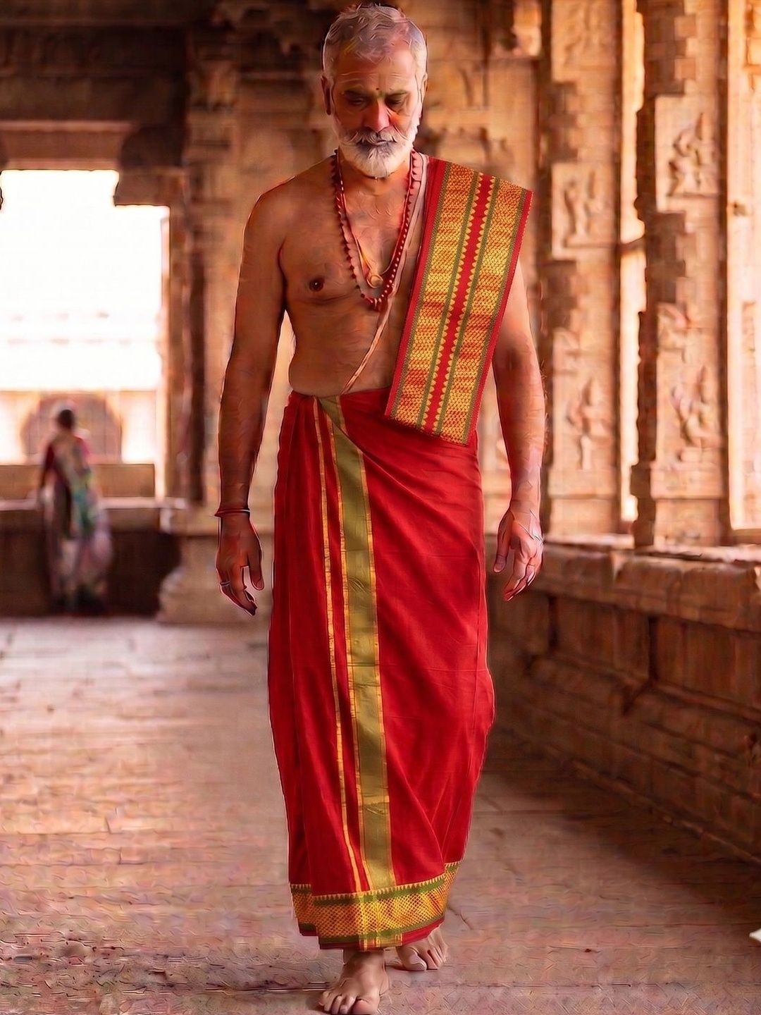 Hornbill Enterprises Men Striped Cotton Dhoti Dhotis-image-26