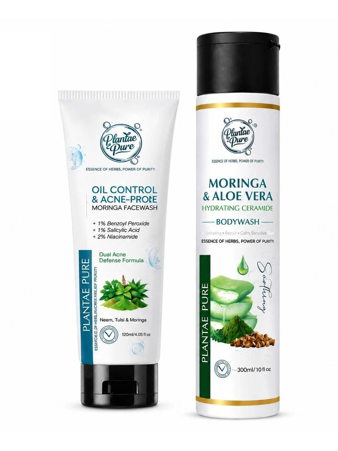 PLANTAE PURE Set Of 2 Acne Prone Moringa Face Wash & Aloe Vera Body Wash-image-28