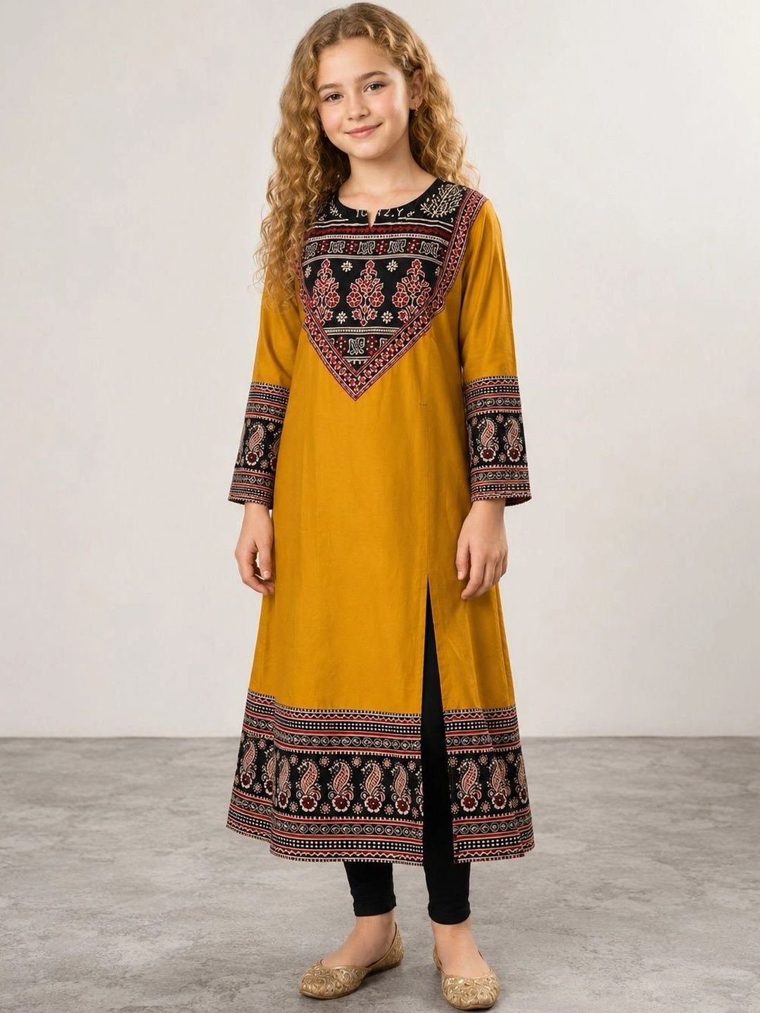 Muhuratam Girls Ethnic Motifs Printed Kurta-picture-43