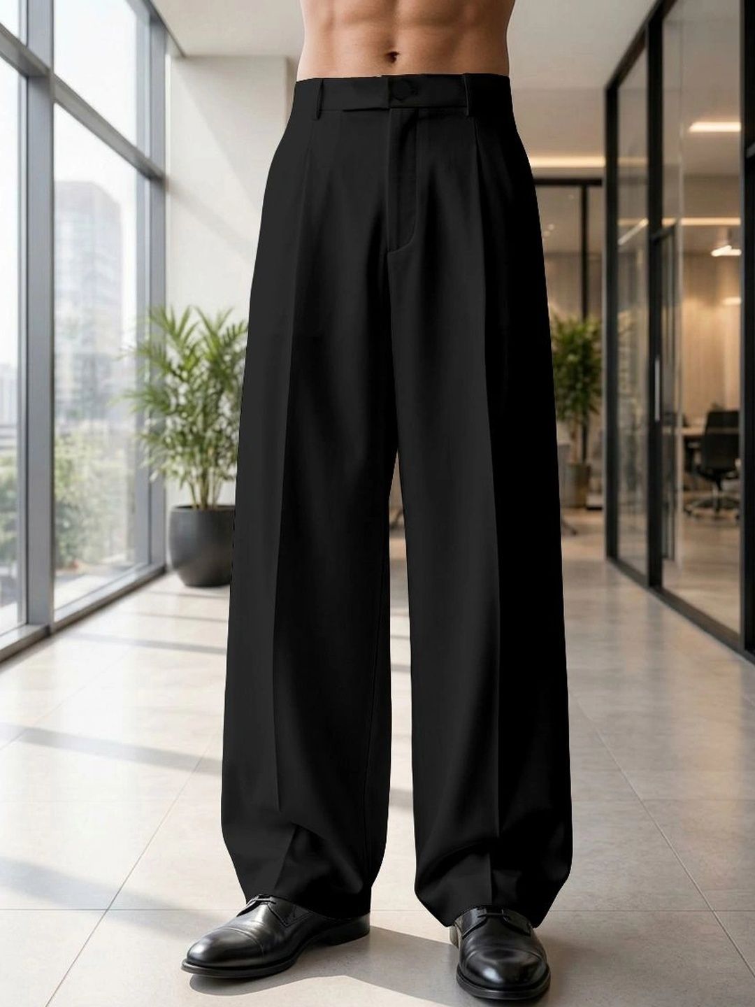 RAJOVATI Men Loose Fit High-Rise Easy Wash Pleated Trousers-picture-38