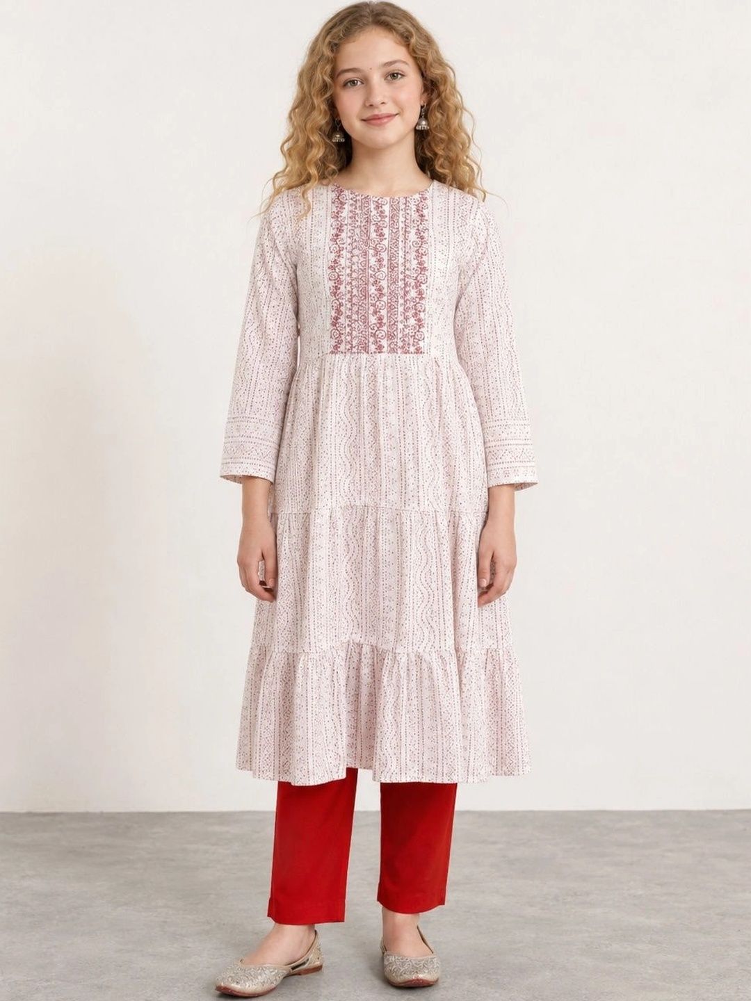 Muhuratam Girls Ethnic Motifs Printed Thread Work Anarkali Kurta-picture-29