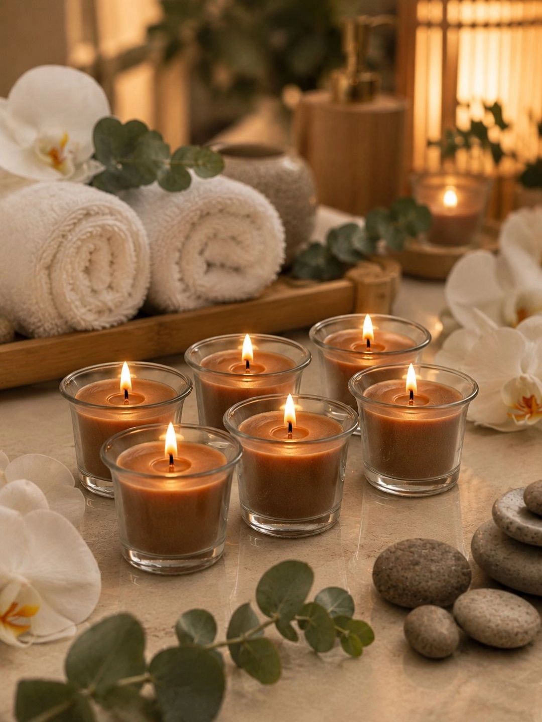 EasyERA Brown 6 pieces Tea Light Candle-picture-19
