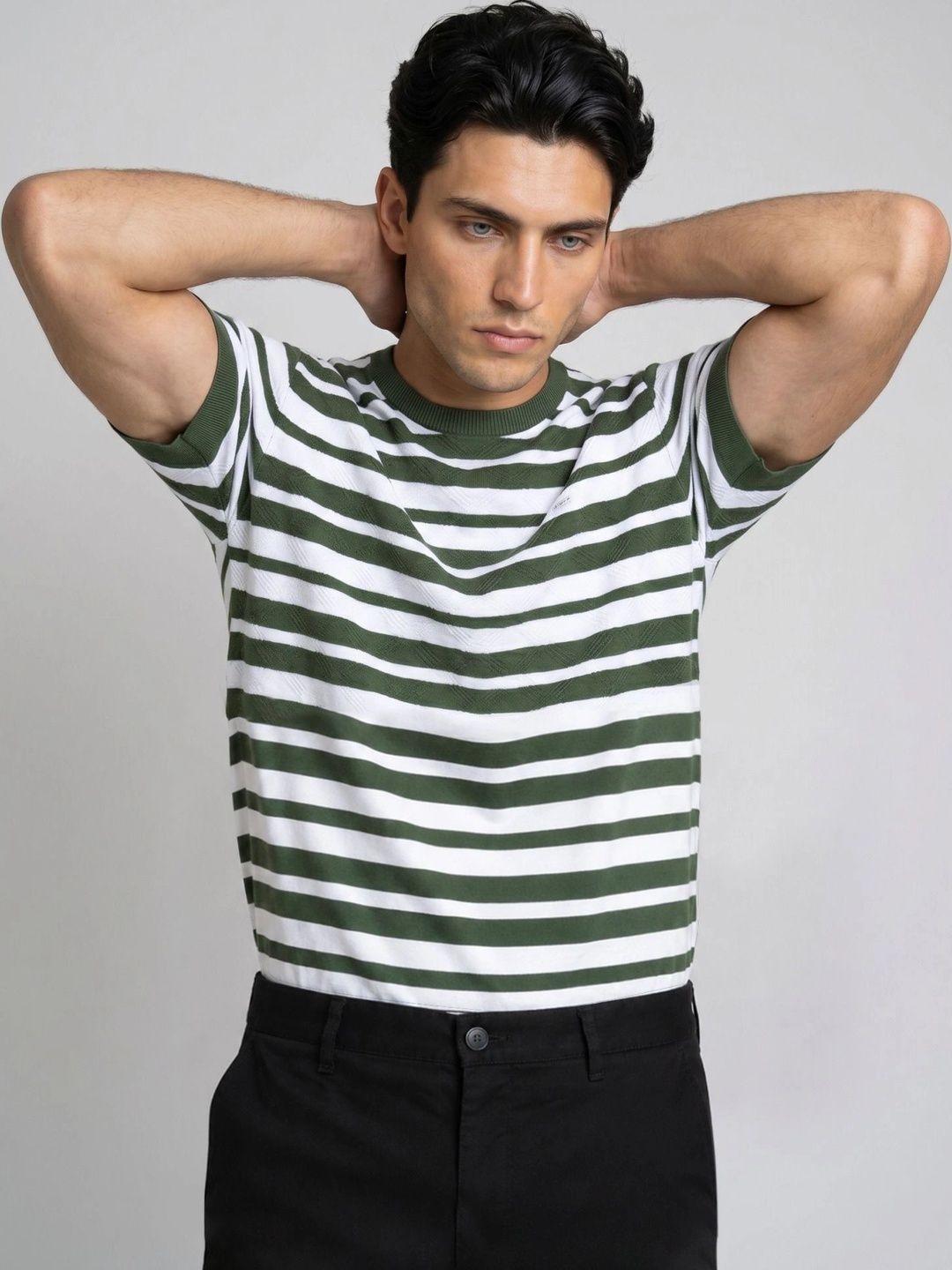 Hamercop Men Striped Monochrome T-shirt-picture-32