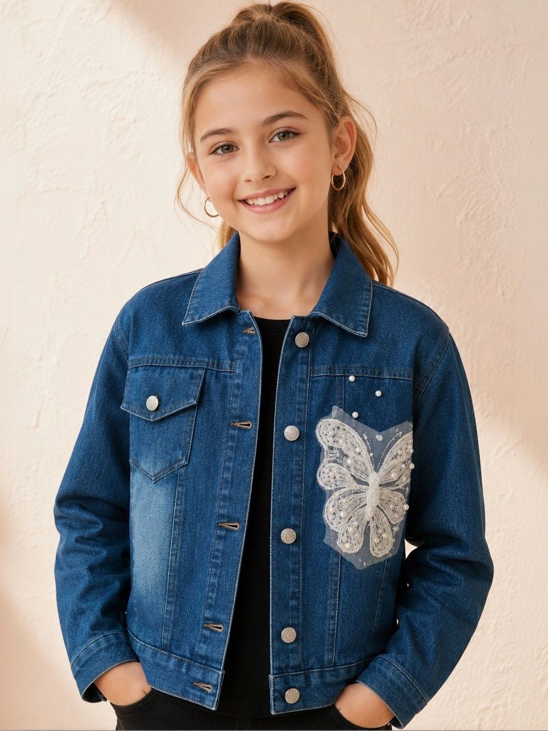 BAESD Girls Denim Jacket with Embroidered-image-18