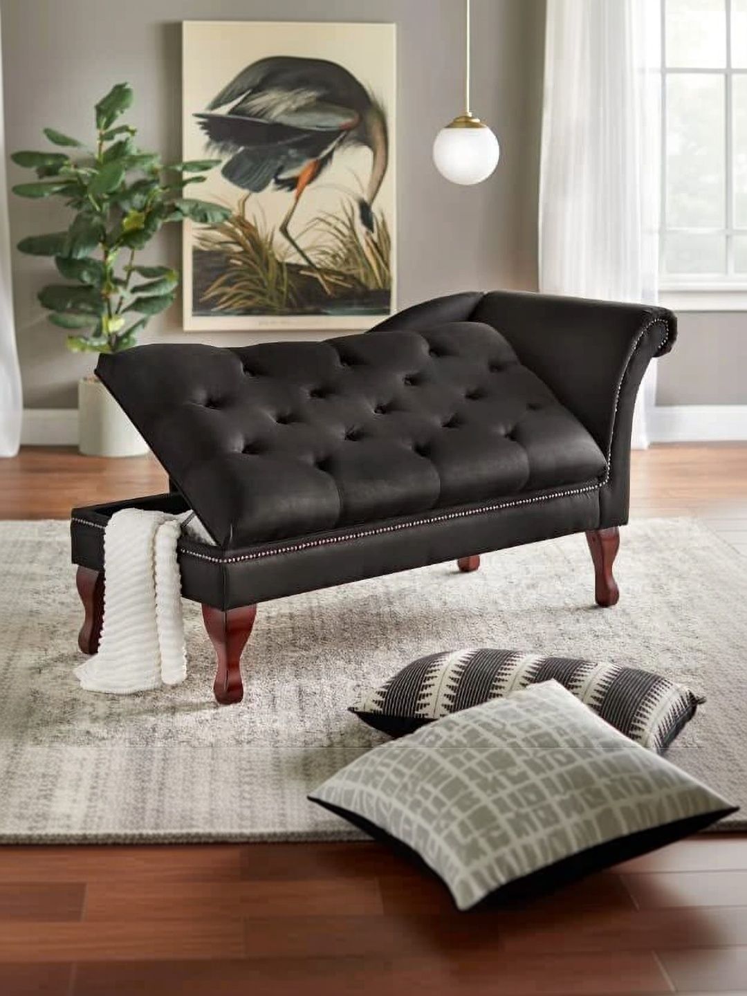 Soul craft Black Leatherette 3 Seater Sofa-image-17