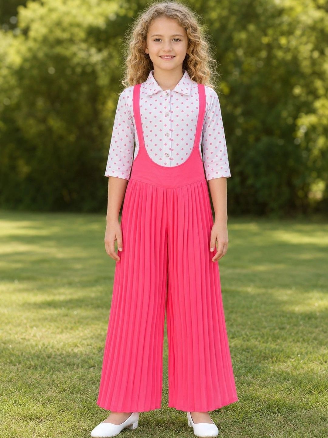 HERE&NOW Girls Printed Shirt with Trousers-picture-21