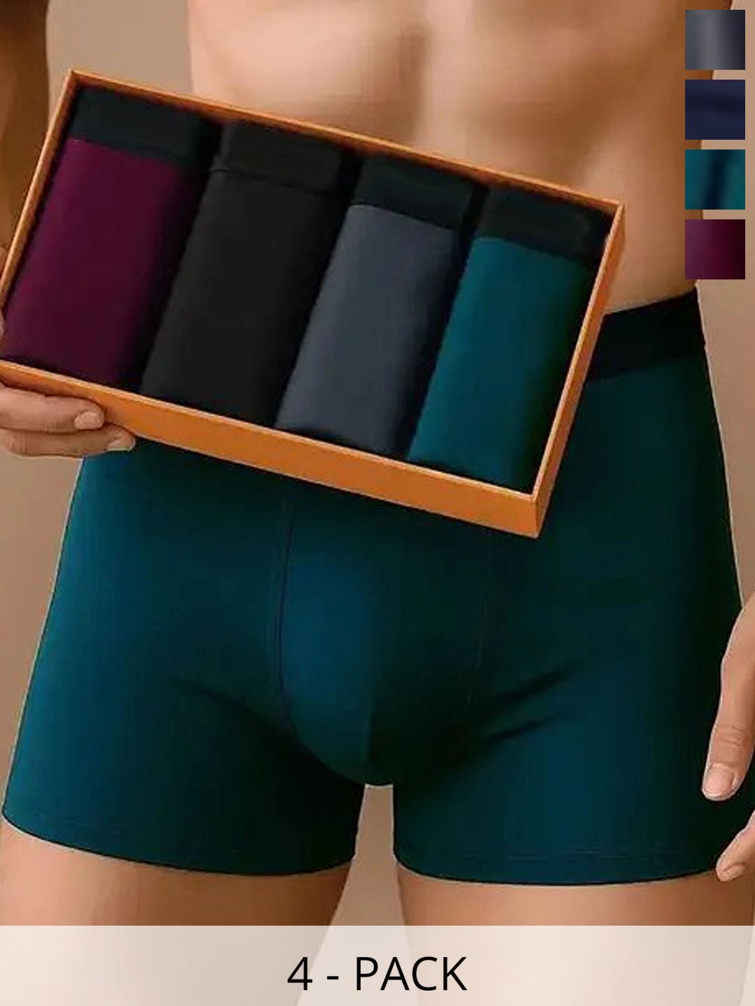 CAVENDERS Pack of 4 Microfiber Blend Solid Trunks-picture-19