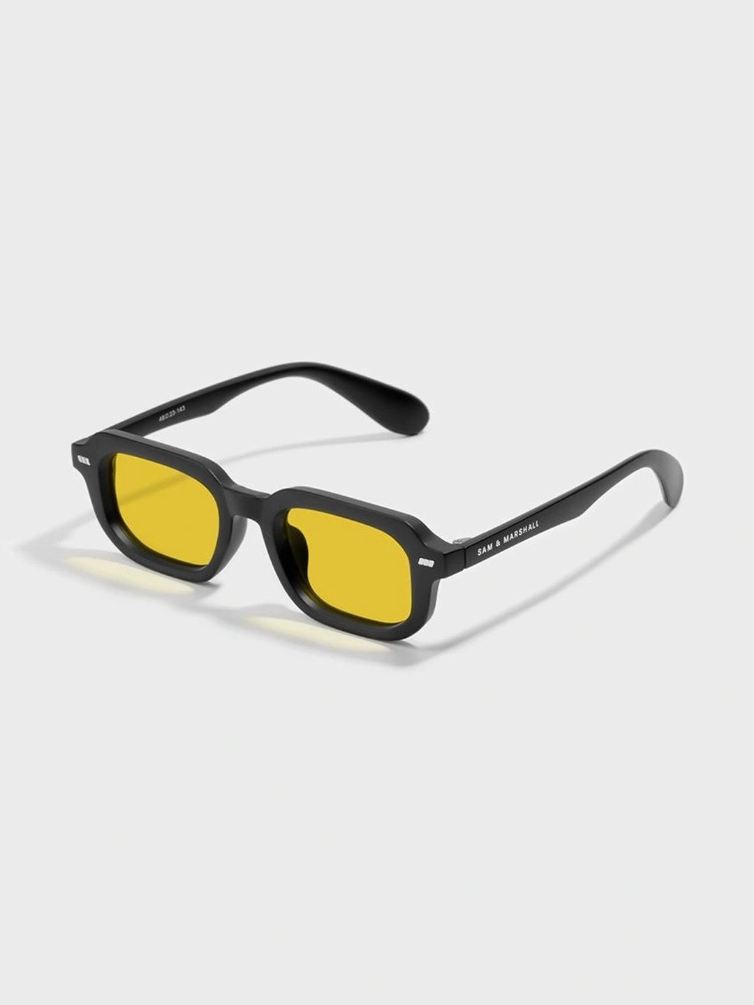 SAM & MARSHALL Unisex Yellow Lens & Black Rectangle Sunglasses with-image-16