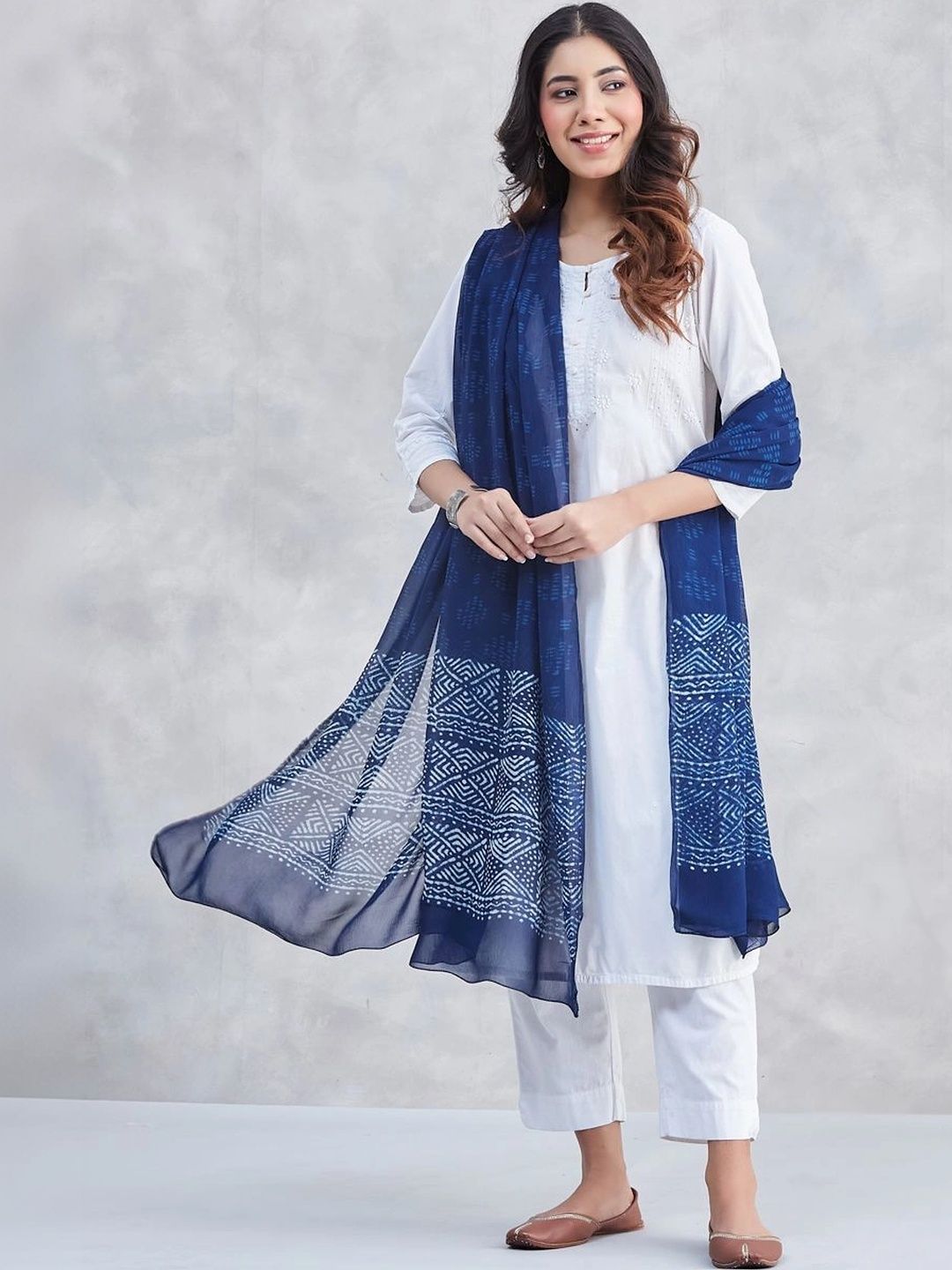 Fabindia Printed Viscose Rayon Block Print Dupatta-picture-40