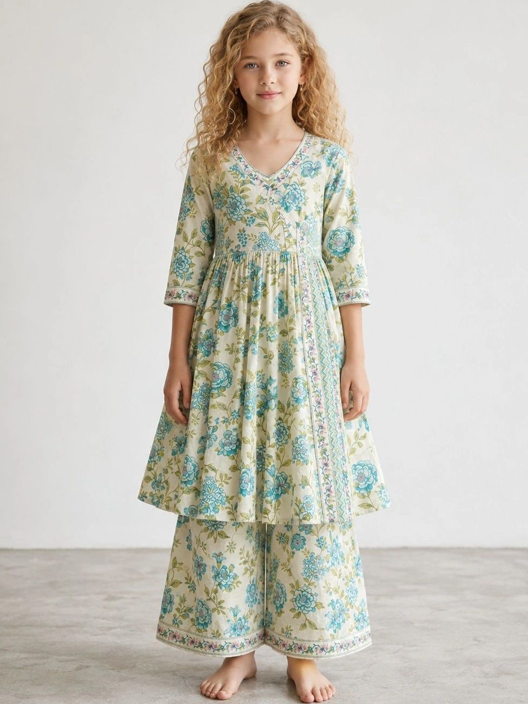 Muhuratam Girls Floral Printed Floral Anarkali Kurta-picture-10
