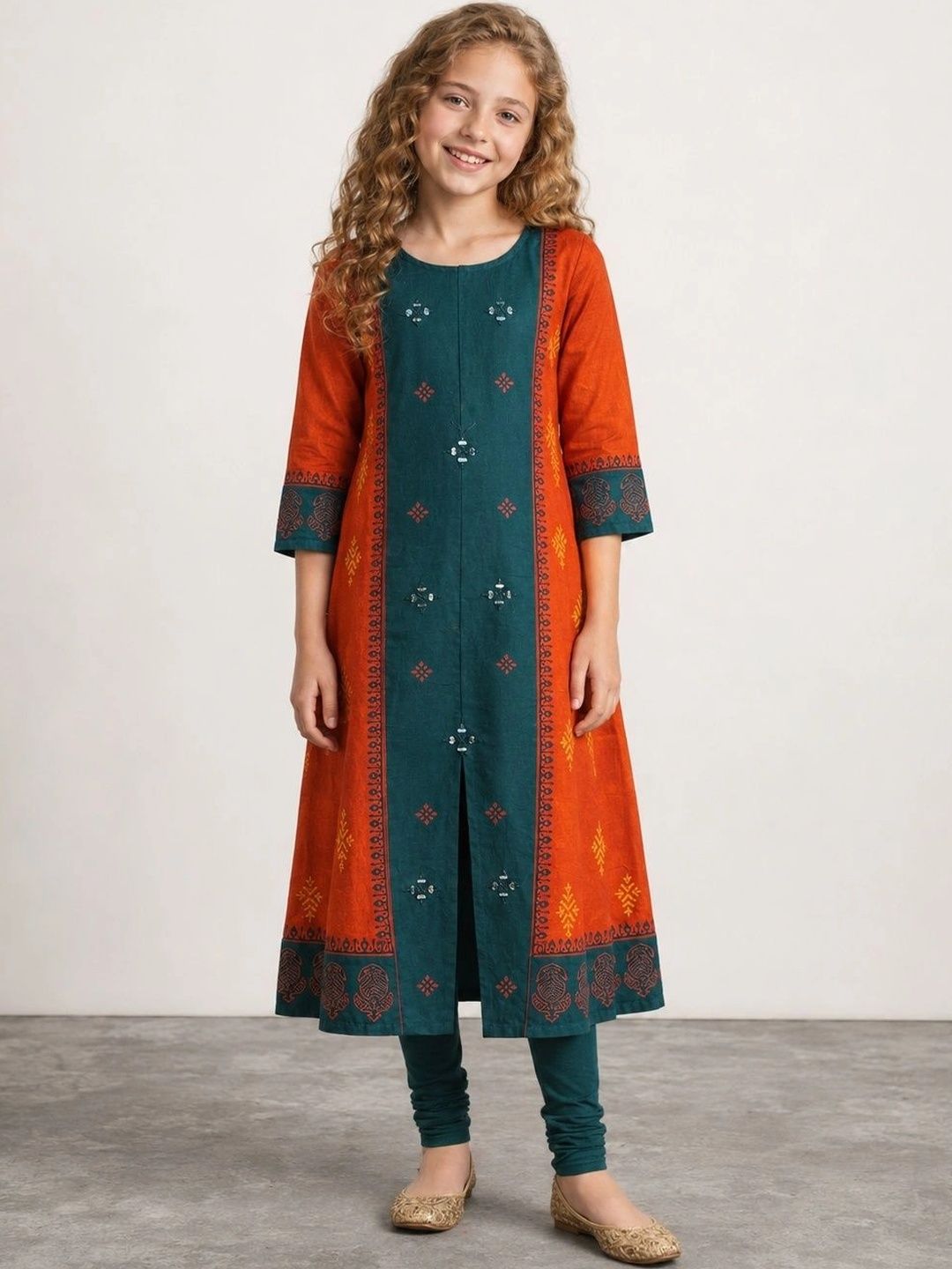Muhuratam Girls Ethnic Motifs Printed Kurta-picture-44