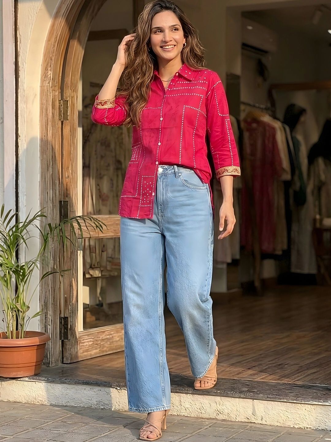 Banwaree Print Ethnic Crepe Top-picture-49