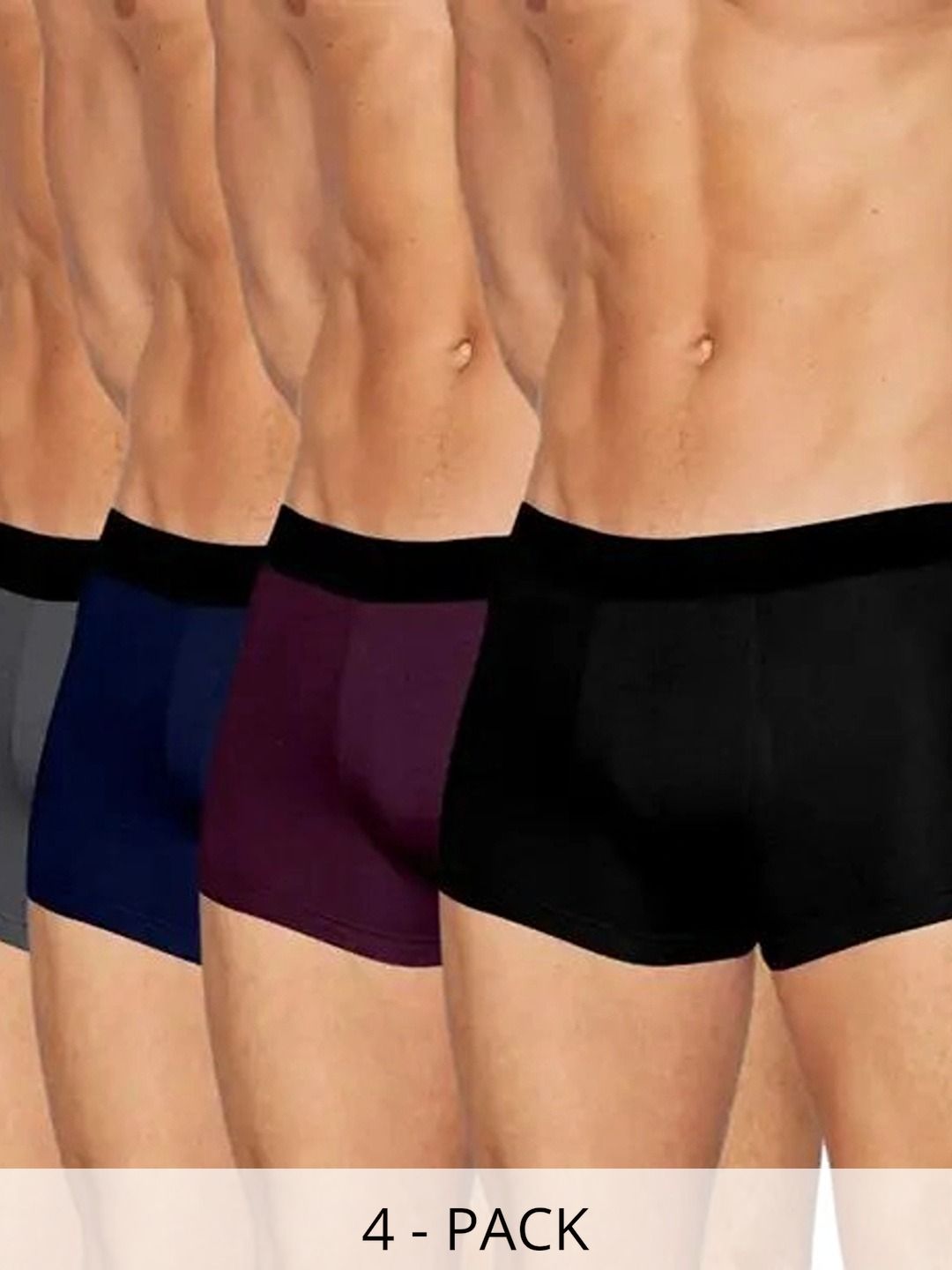 CAVENDERS Pack of 4 Microfiber Blend Solid Trunks-picture-26