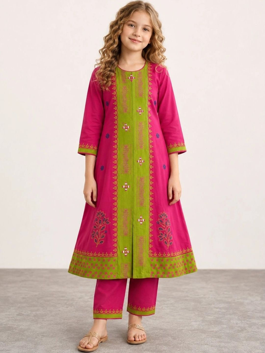 Muhuratam Girls Embroidered Thread Work Kurta-picture-24
