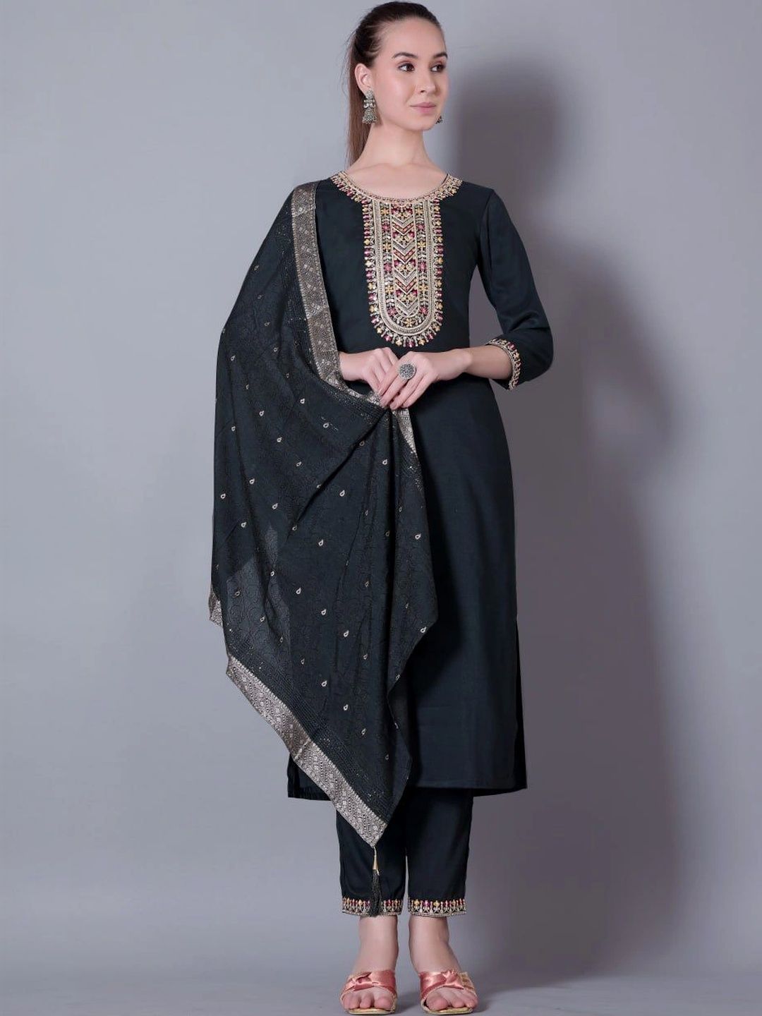 Gownwala Ethnic Motifs Embroidered Kurti-picture-56