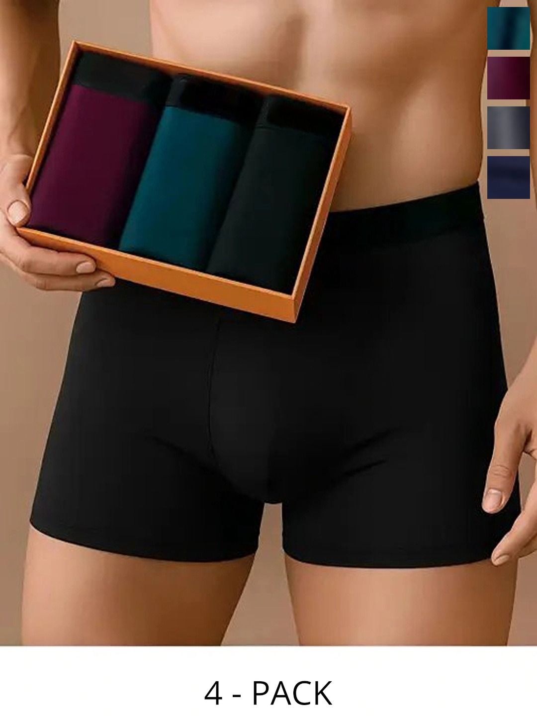 CAVENDERS Pack of 4 Microfiber Blend Solid Trunks-picture-24