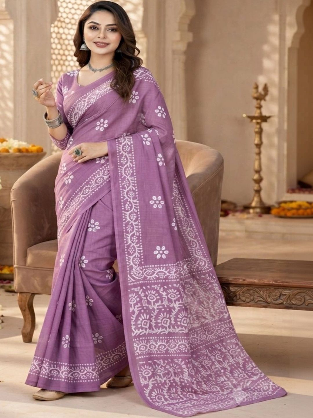 Karishma Batik Pure Cotton Bandhani Saree-image-35