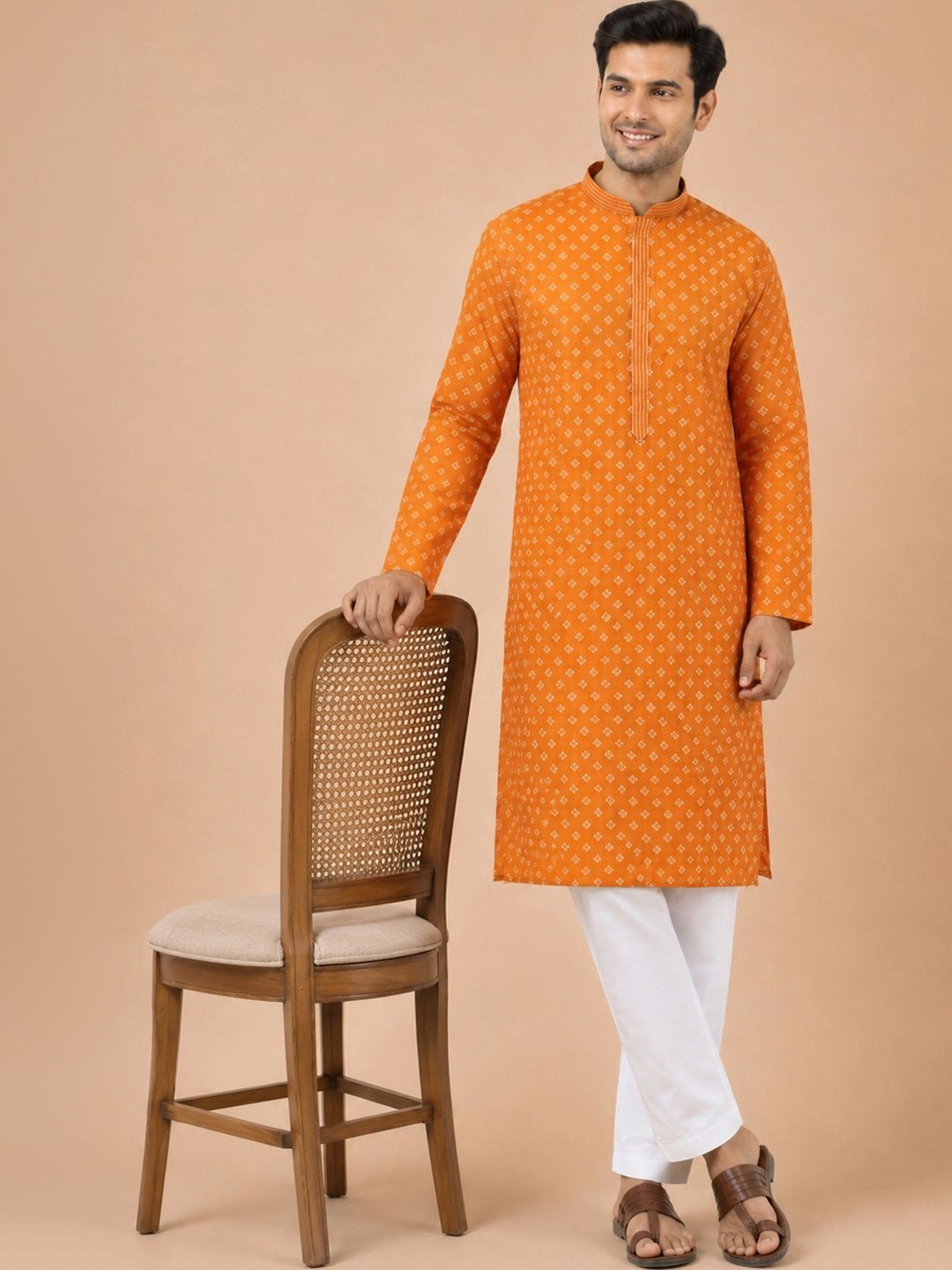 VASTRAMAY Men Ethnic Motifs Printed Regular Kurta with Pyjamas-picture-41