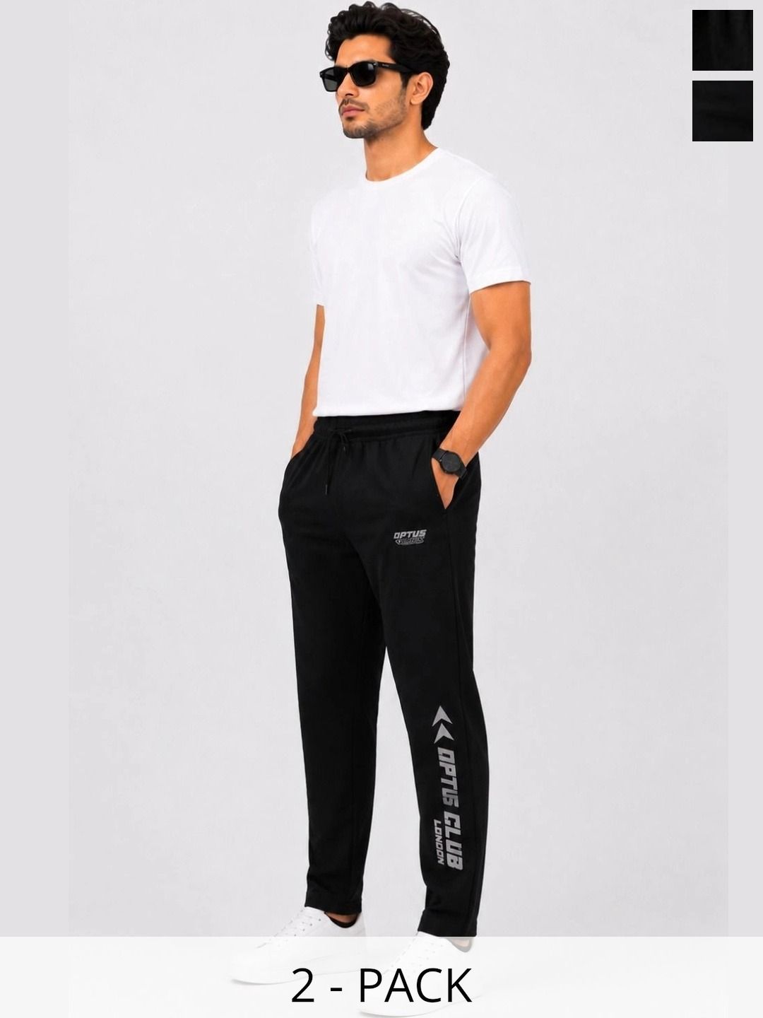 WIKE DENIMS Men Pack Of 2 Regular Fit Brand Logo Training Track Pants-picture-58