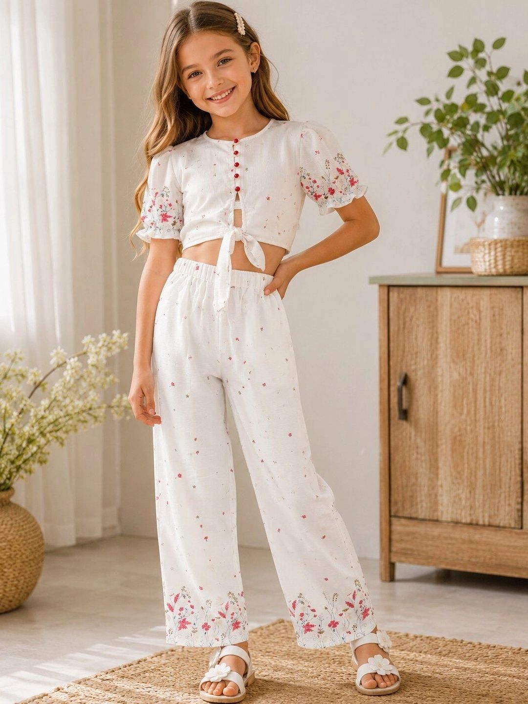 YK Girls Printed Top with Trousers-picture-34