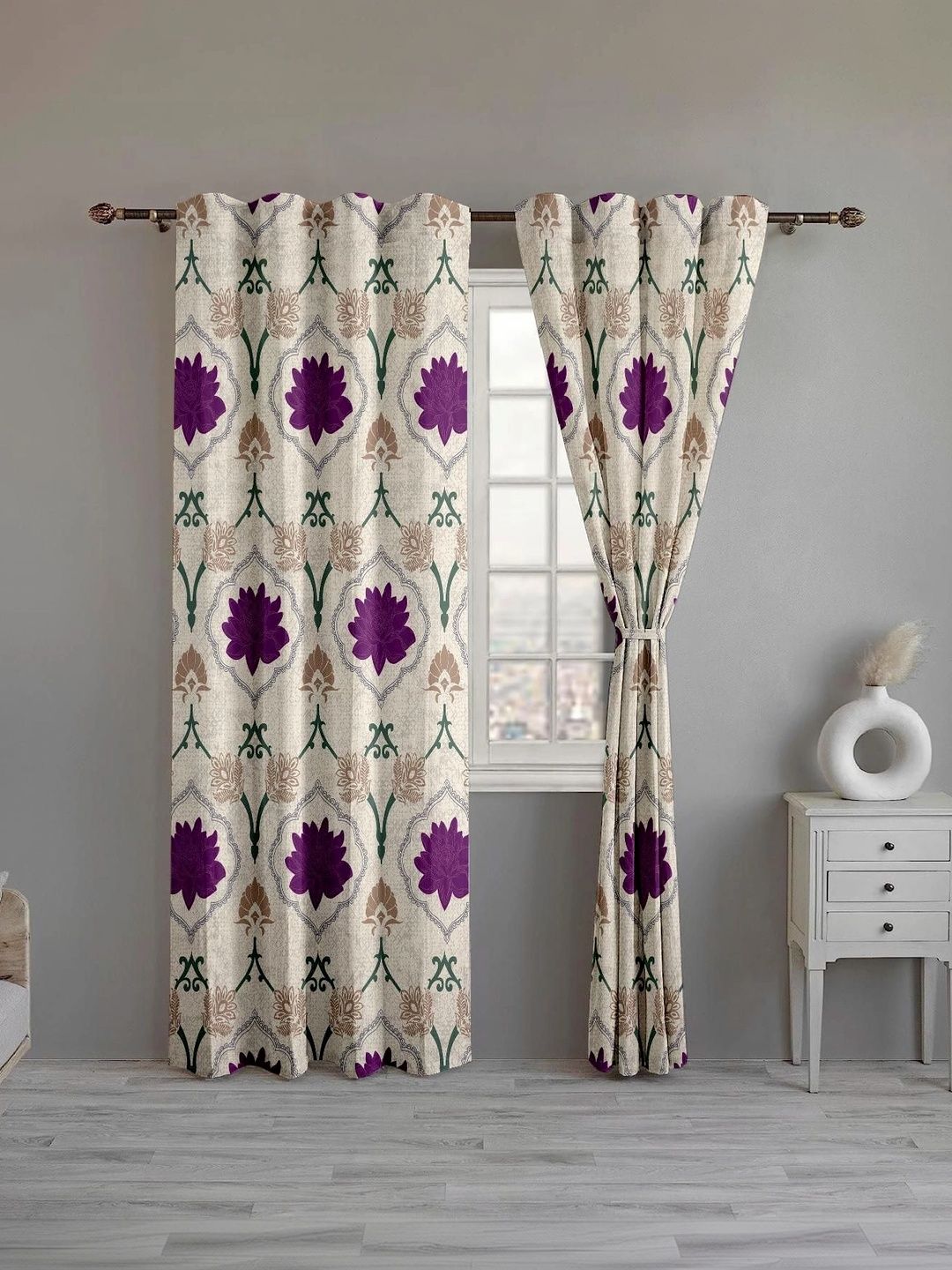 CURTAINRY Multicoloured Floral Window Curtain-image-4