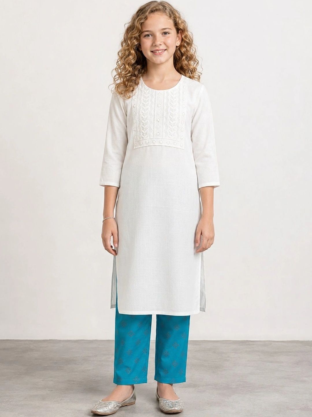 Muhuratam Girls Ethnic Motifs Embroidered Thread Work Kurta-picture-47