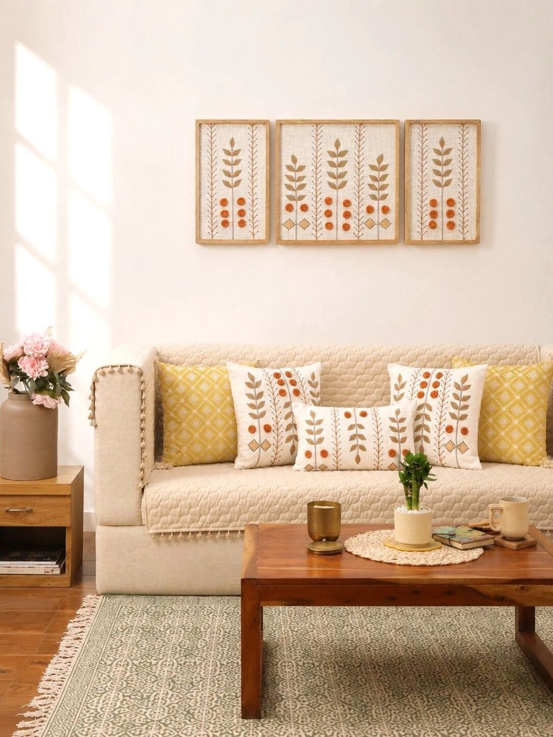 eyda Beige Sofa Cover With Arms-picture-31