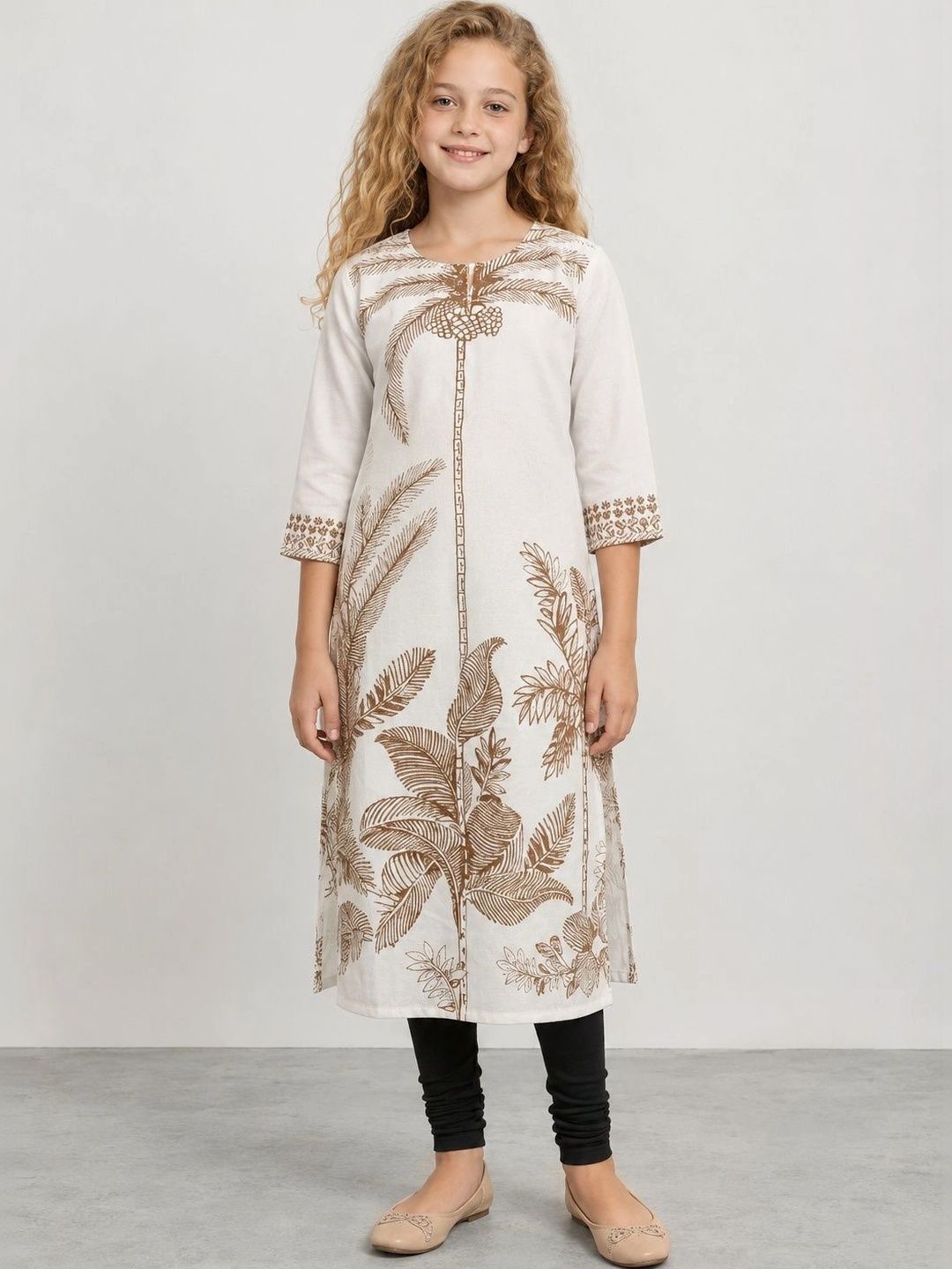 Muhuratam Girls Floral Printed Kurta-picture-14