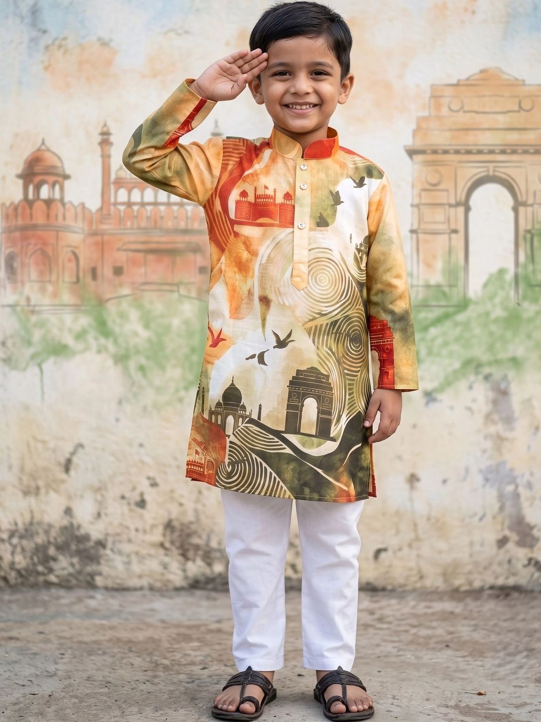 TAKE STYLE Boys Ethnic Motifs Printed Regular Kurta with Pyjamas-picture-48