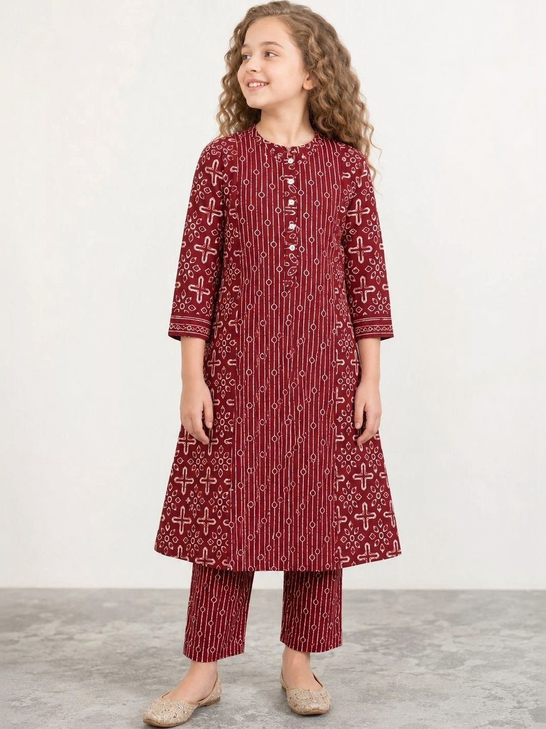 Muhuratam Girls Ethnic Motifs Printed Kurta-picture-14