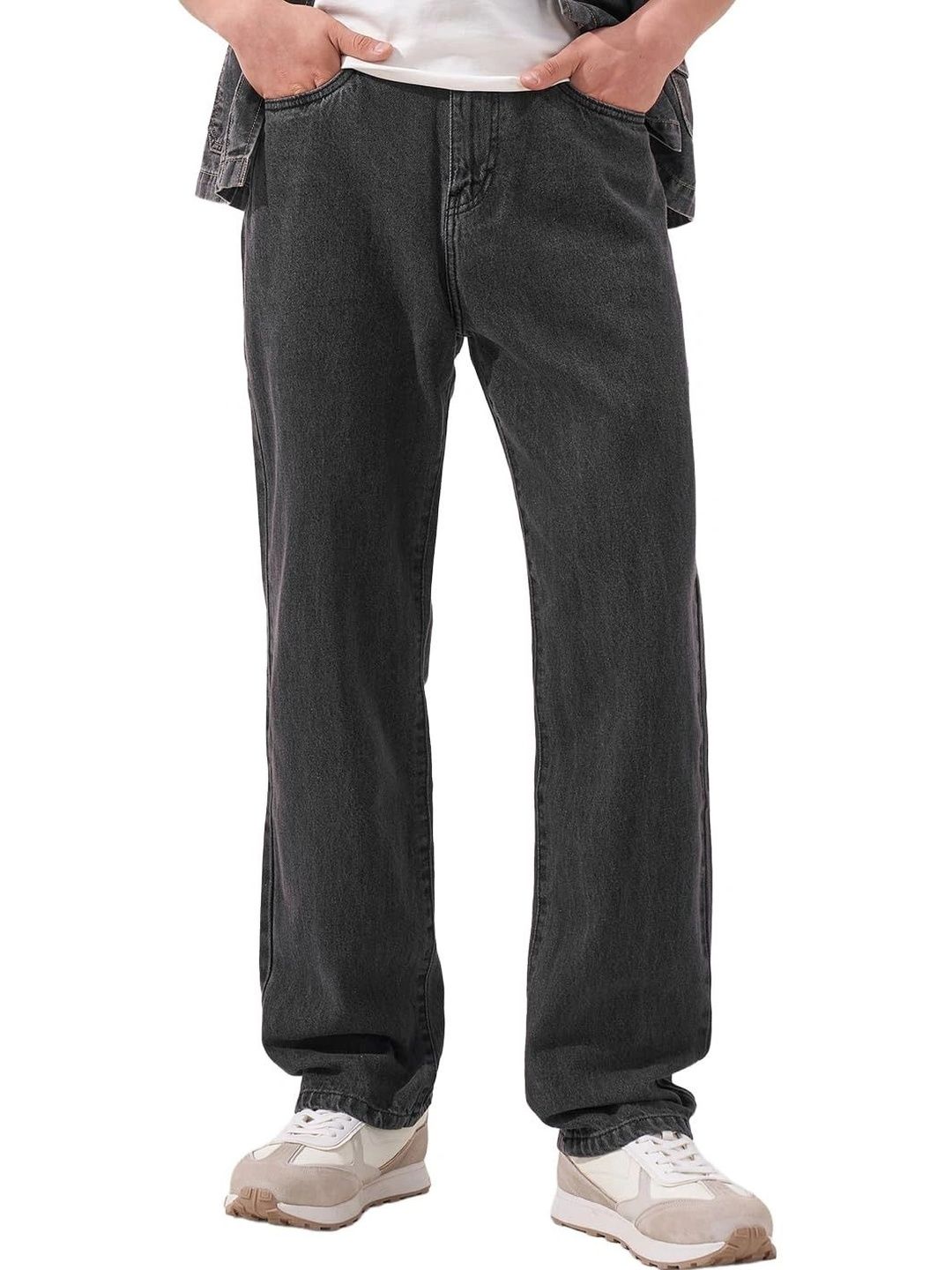SYNZO Men Relaxed Fit Mid-Rise Light Fade Stretchable Jeans-picture-25