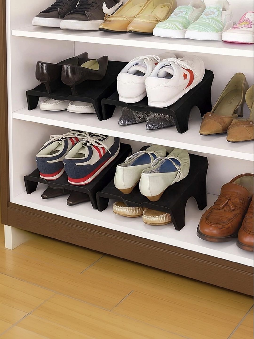 Myntra Elegant Homes Black Set of 6 Regular Shoes Organiser Organisers-image-16