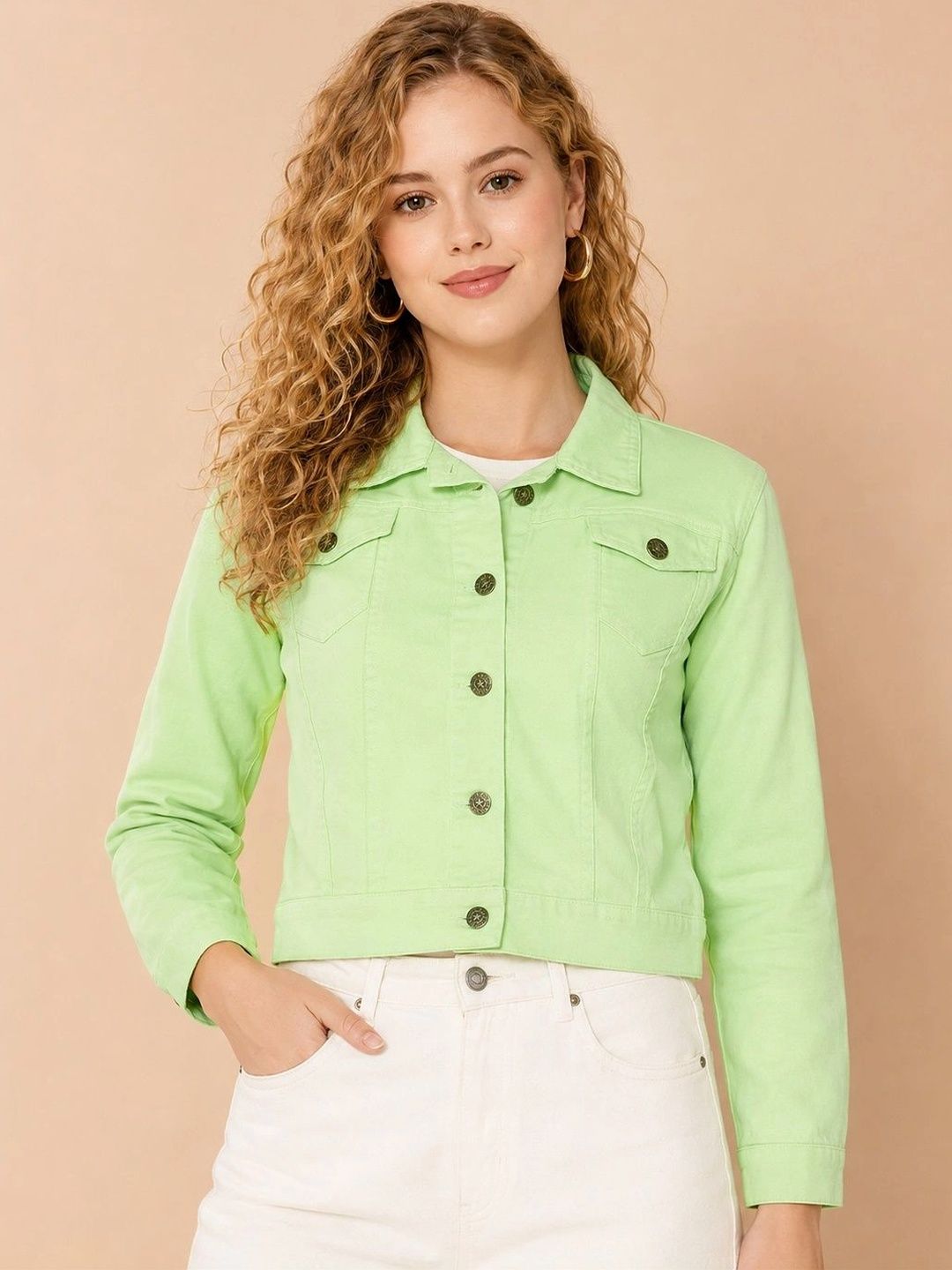 BAESD Women Crop Denim Jacket-image-46