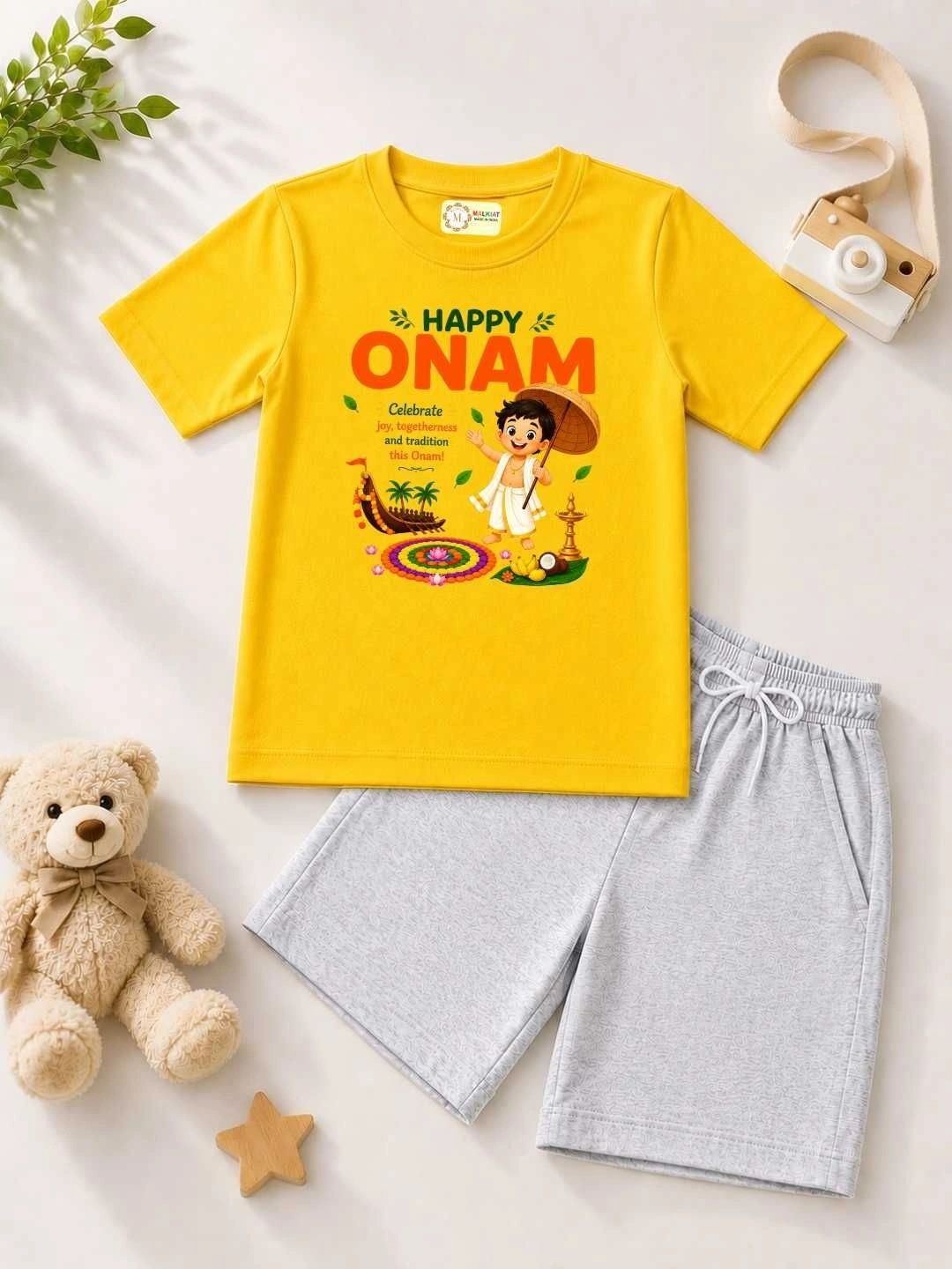 MALKIAT Unisex Kids Printed T-shirt with Shorts-picture-36