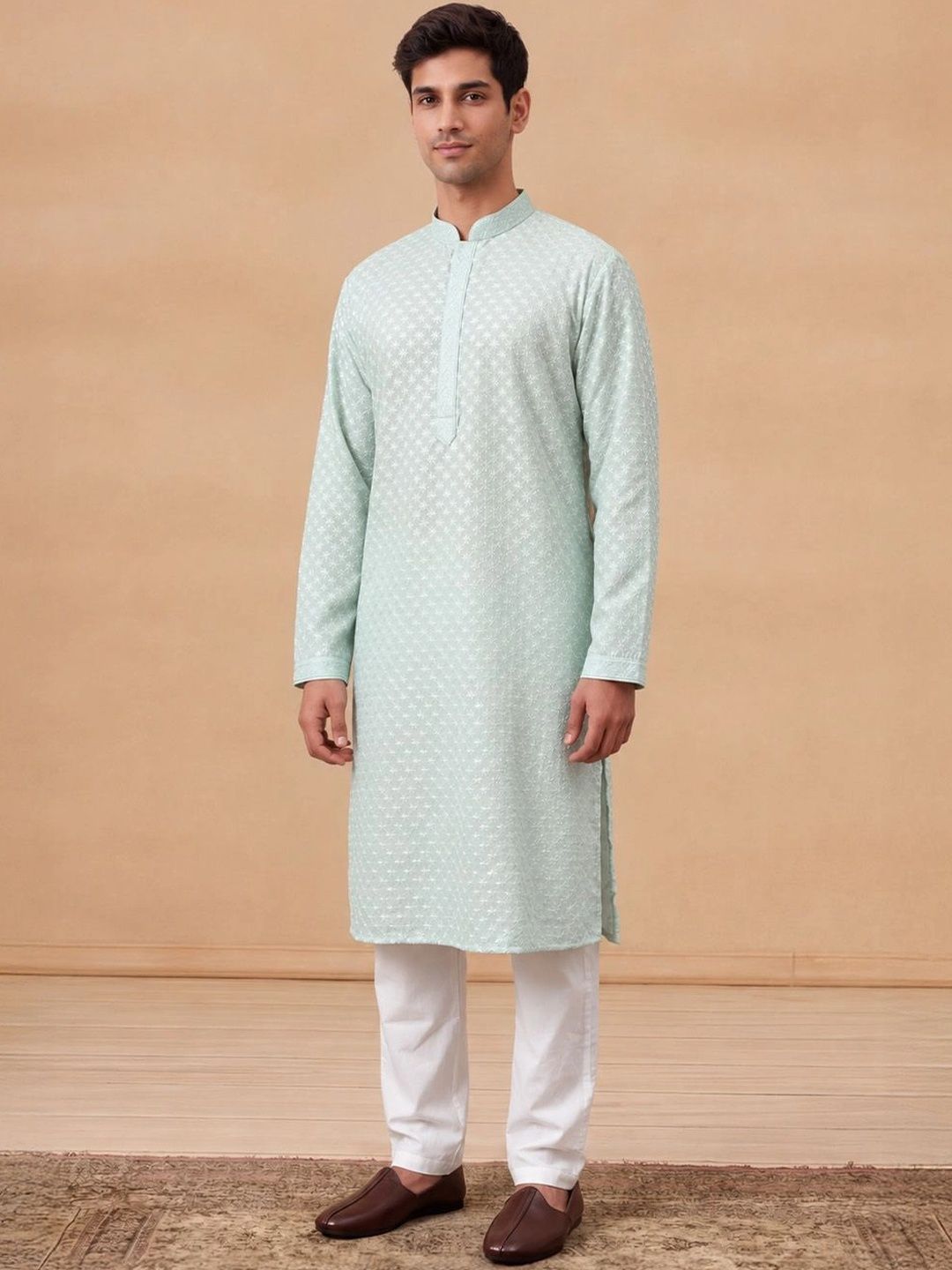 House of Chikankari Men Embroidered Chikankari Kurta-picture-50
