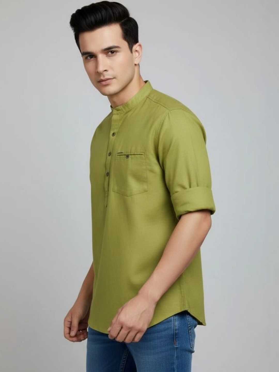 DULHAPAKSH Men Mandarin Collar Cotton Silk Kurta-picture-11