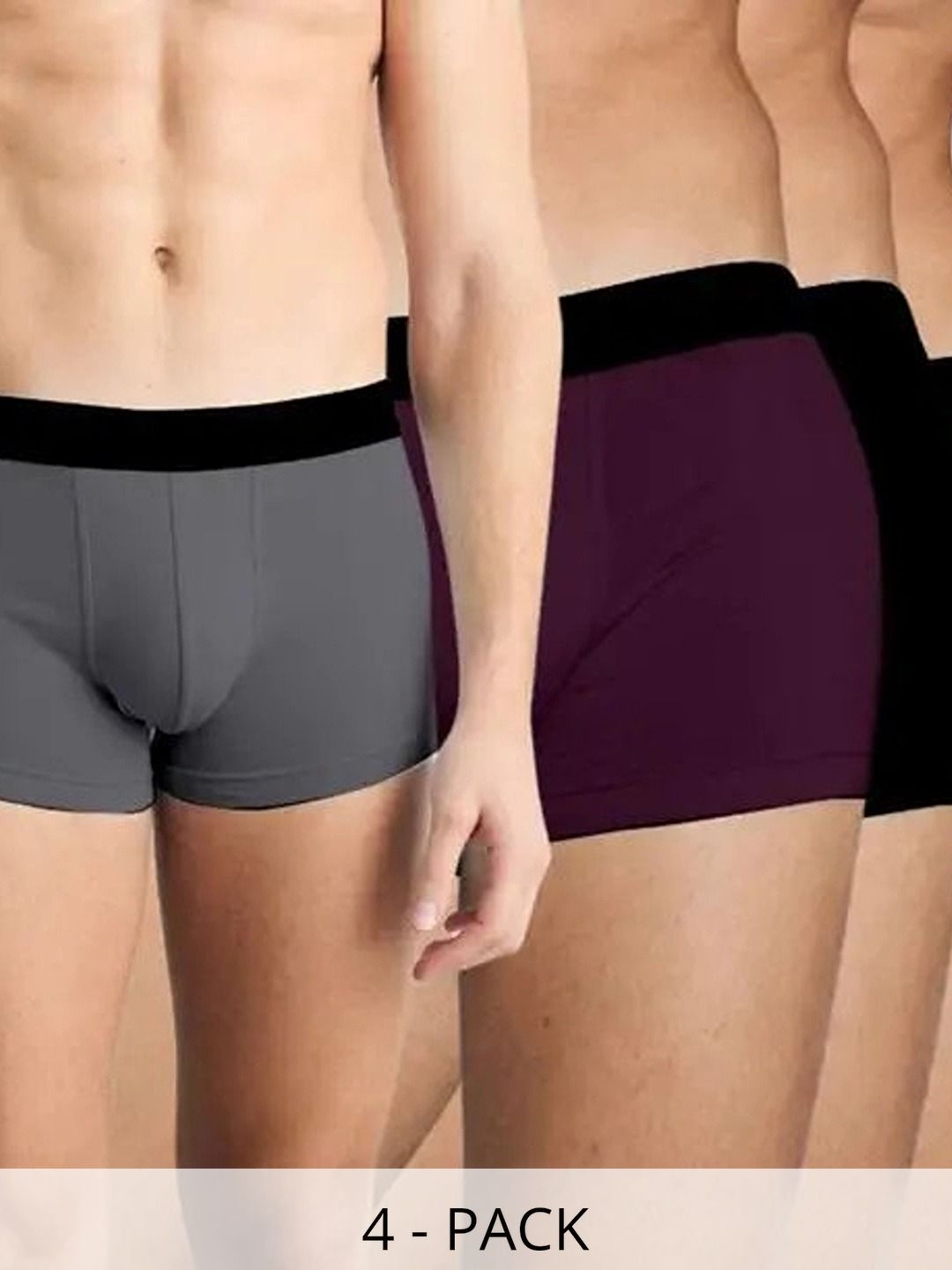 CAVENDERS Pack of 4 Microfiber Blend Solid Trunks-picture-24