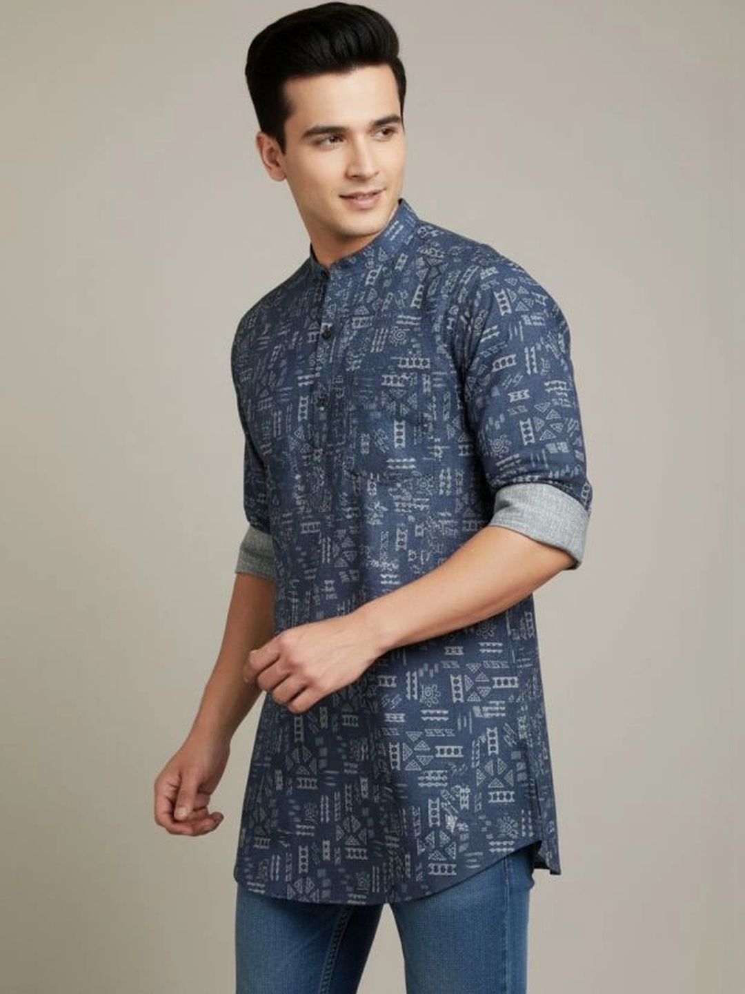 DULHAPAKSH Men Ethnic Motifs Printed Mandarin Collar Cotton Silk Kurta-picture-41