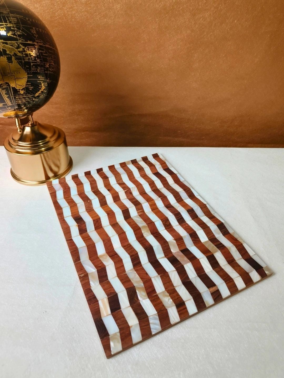 THE HOME CO. White & Brown Wooden Rectangle Table Placemats-picture-42