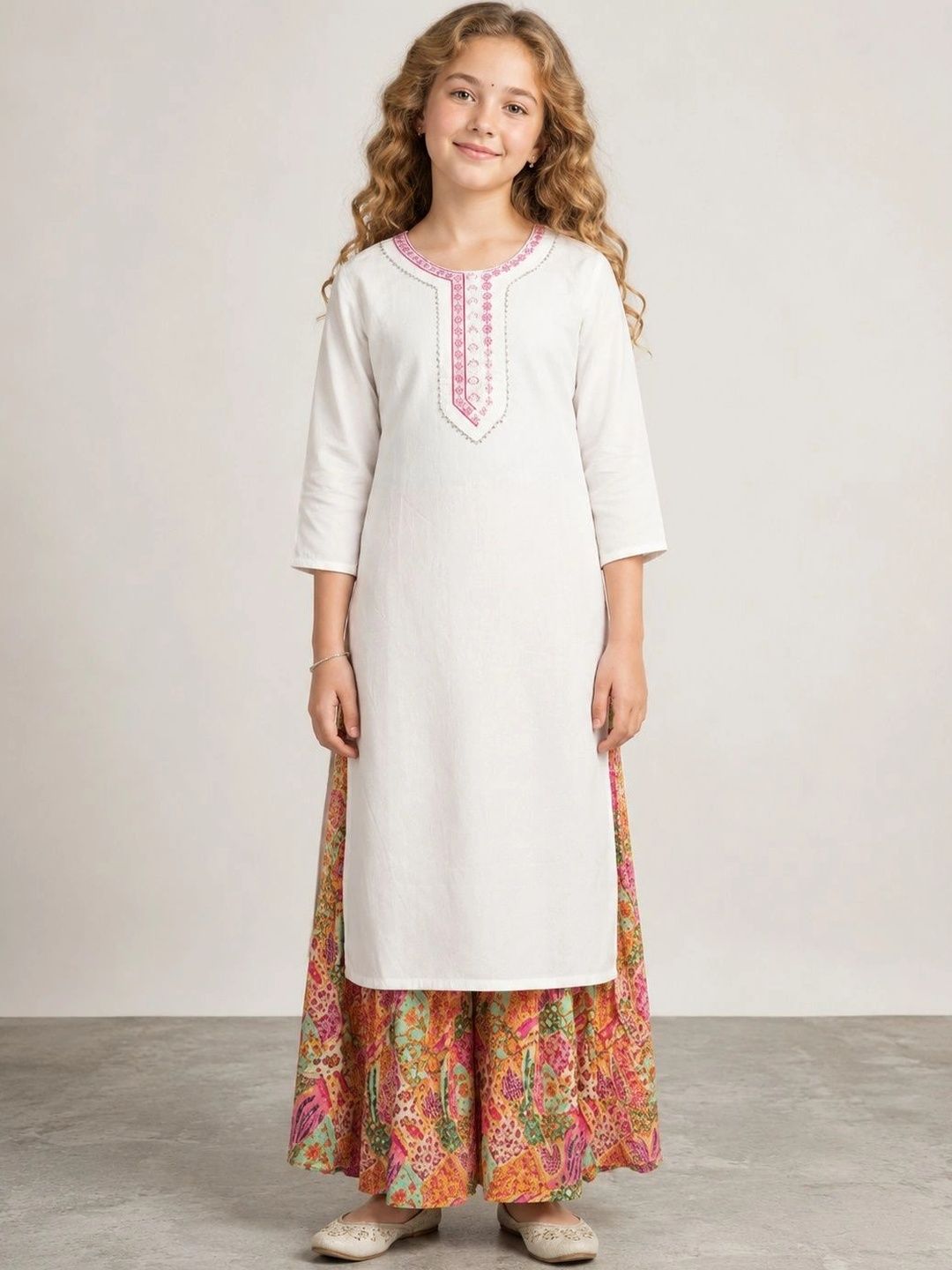Muhuratam Girls Embroidered Thread Work Kurta-picture-58