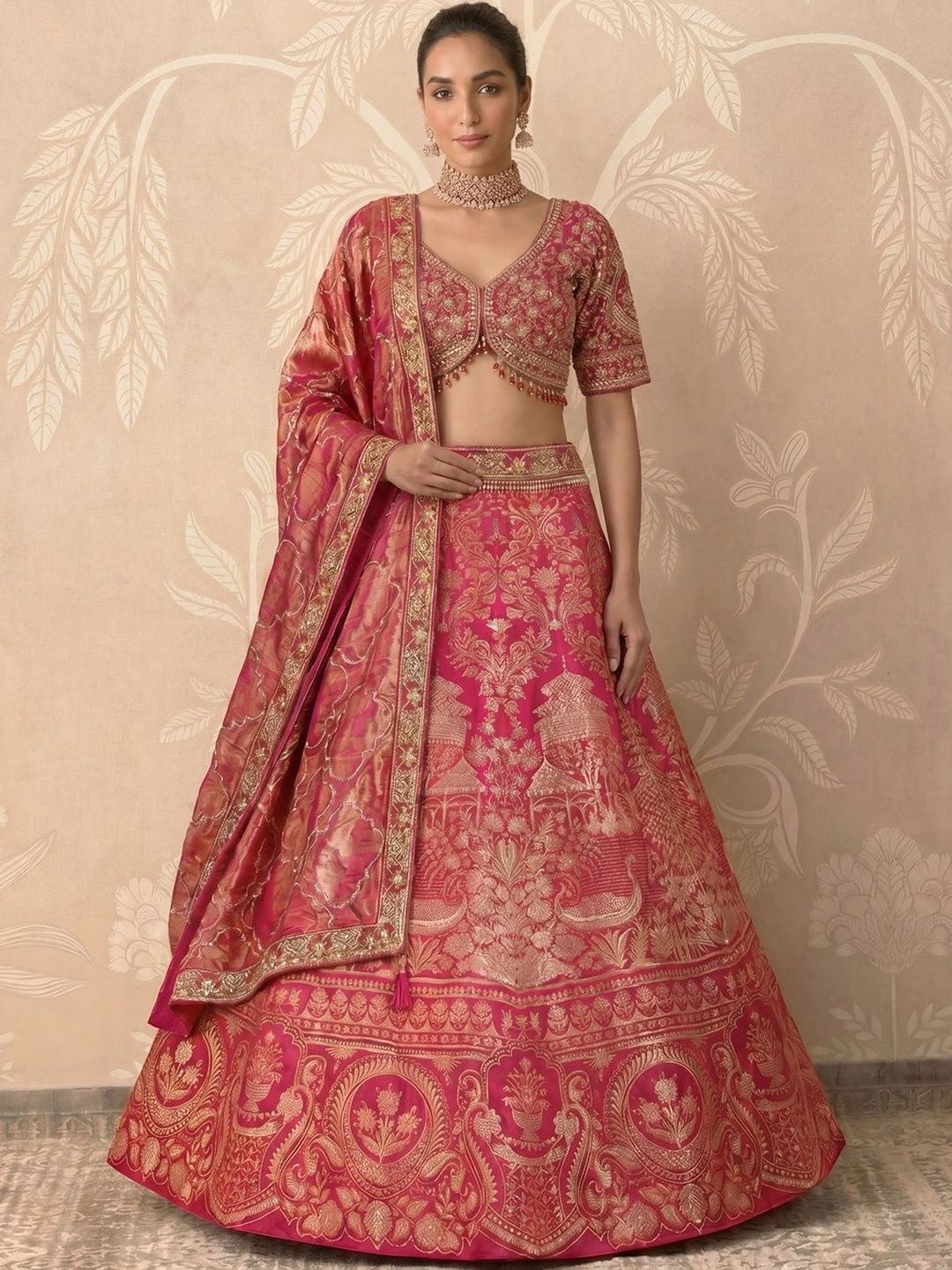 THE THIRD LABEL Embroidered Semi-Stitched Lehenga & Ready to Wear Blouse With Dupatta-picture-18