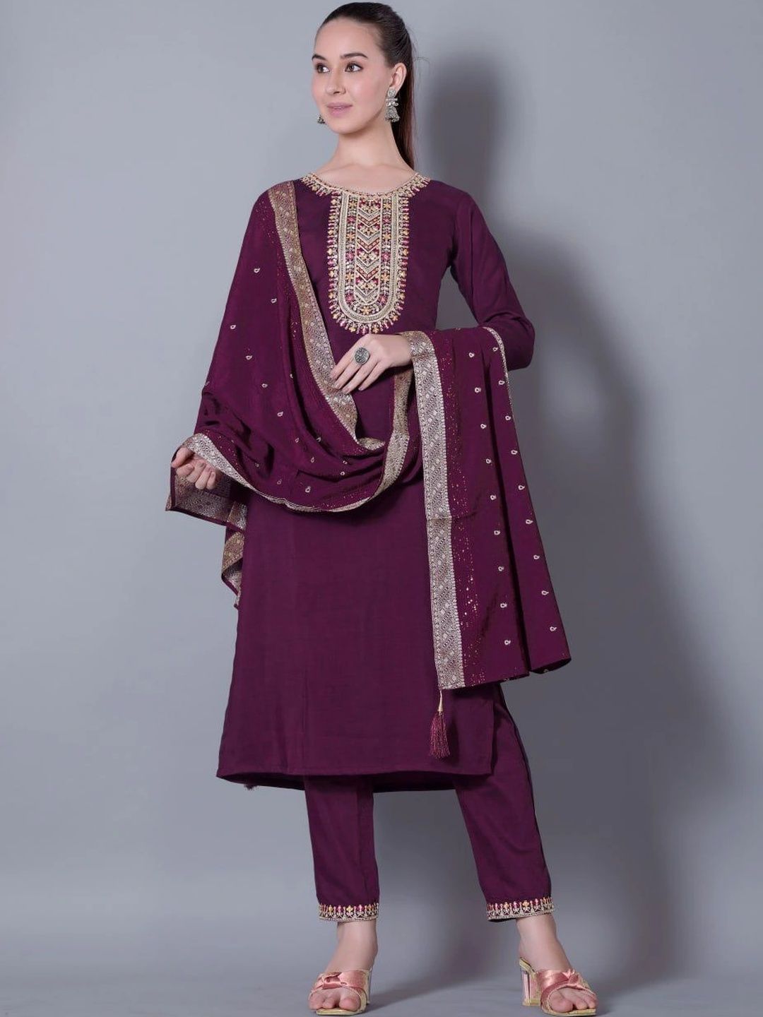 Gownwala Ethnic Motifs Embroidered Kurti-picture-56