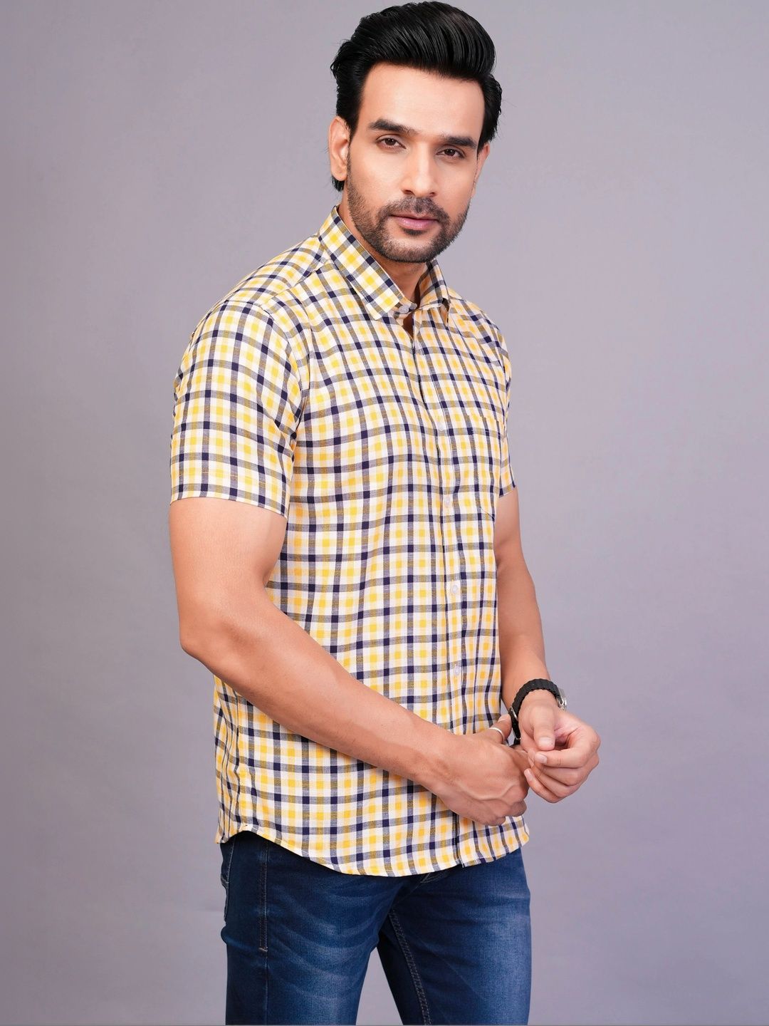 BLACKLILLY Men Standard Slim Fit Checked Casual Shirt-image-47