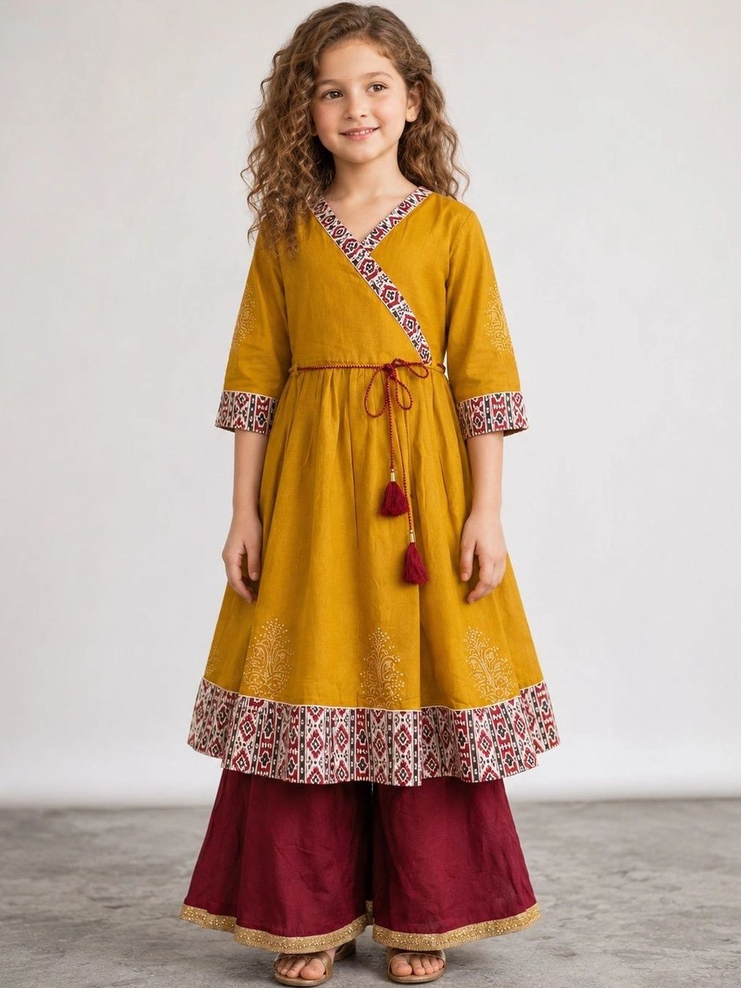 Muhuratam Girls Ethnic Motifs Printed Thread Work Anarkali Kurta-picture-55
