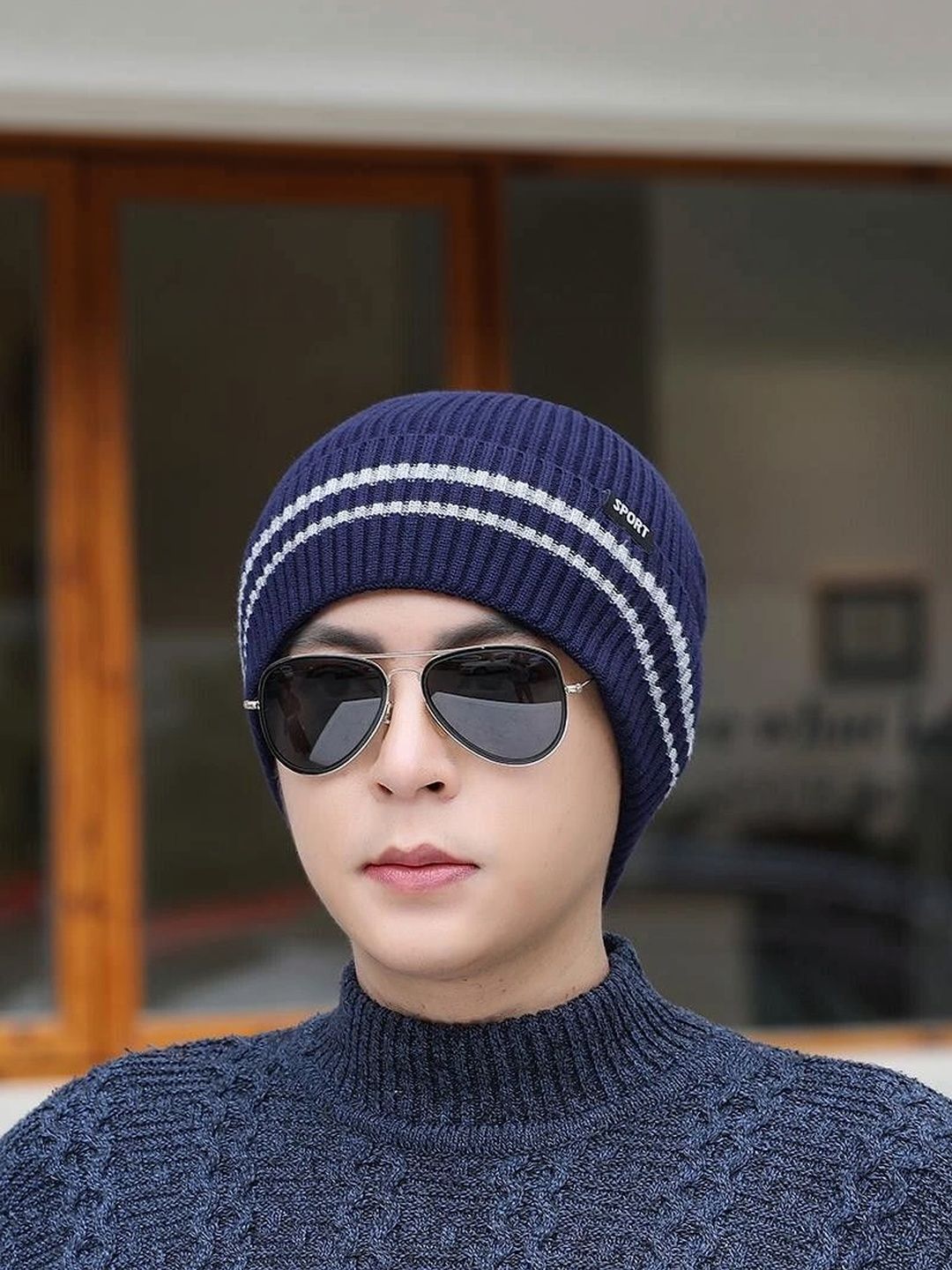 KLIZEN Men Self Design Beanie Cap-image-38