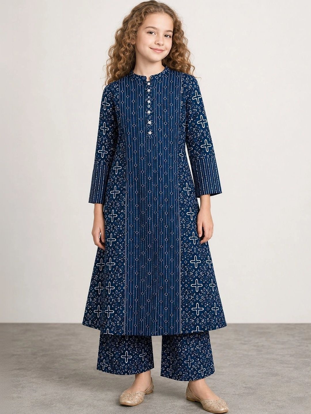 Muhuratam Girls Geometric Printed Indie Prints Kurta-picture-20