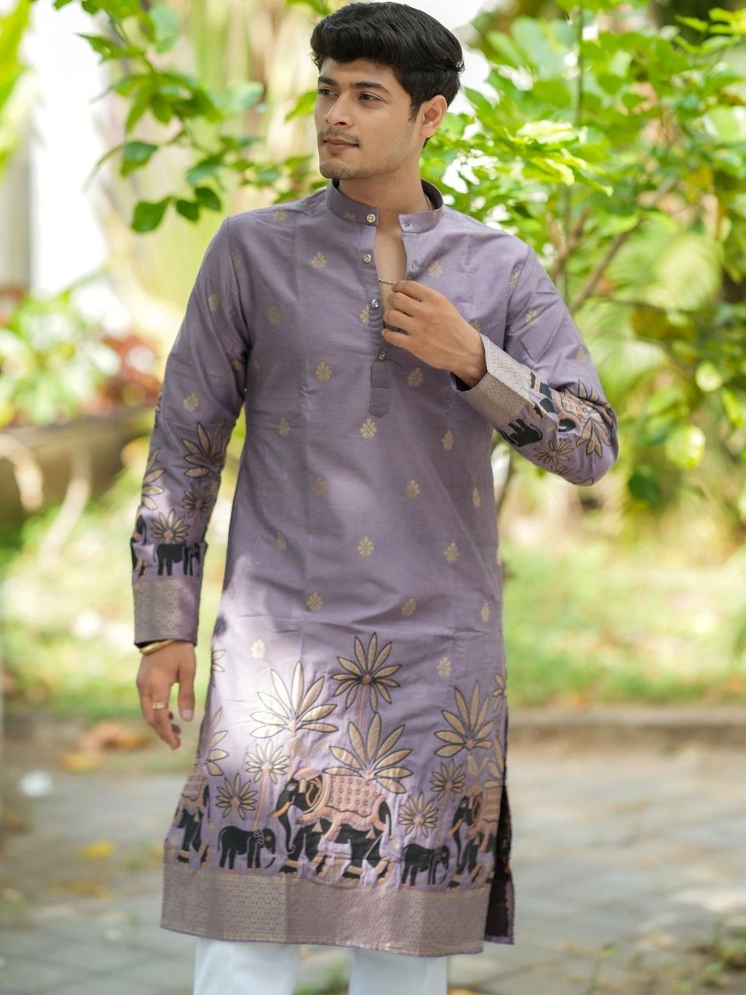 House Of Sanskruti Men Jacquard Kurta-picture-26