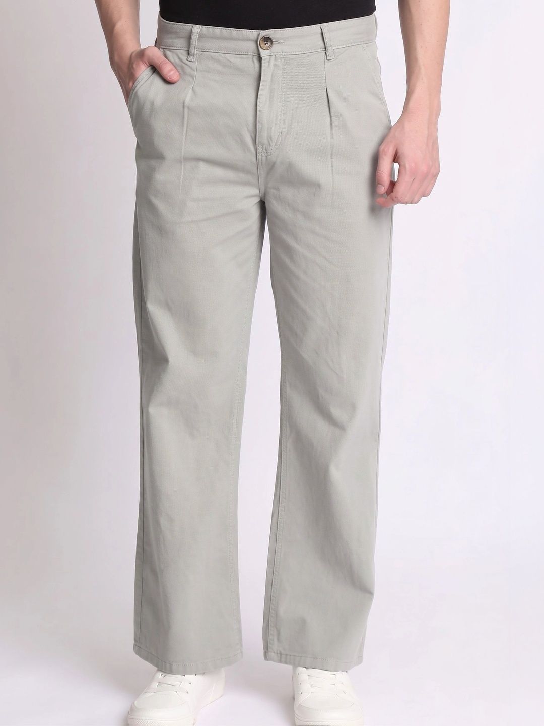 GREENFLAIR Men Relaxed Loose Fit Chinos Trousers-picture-33